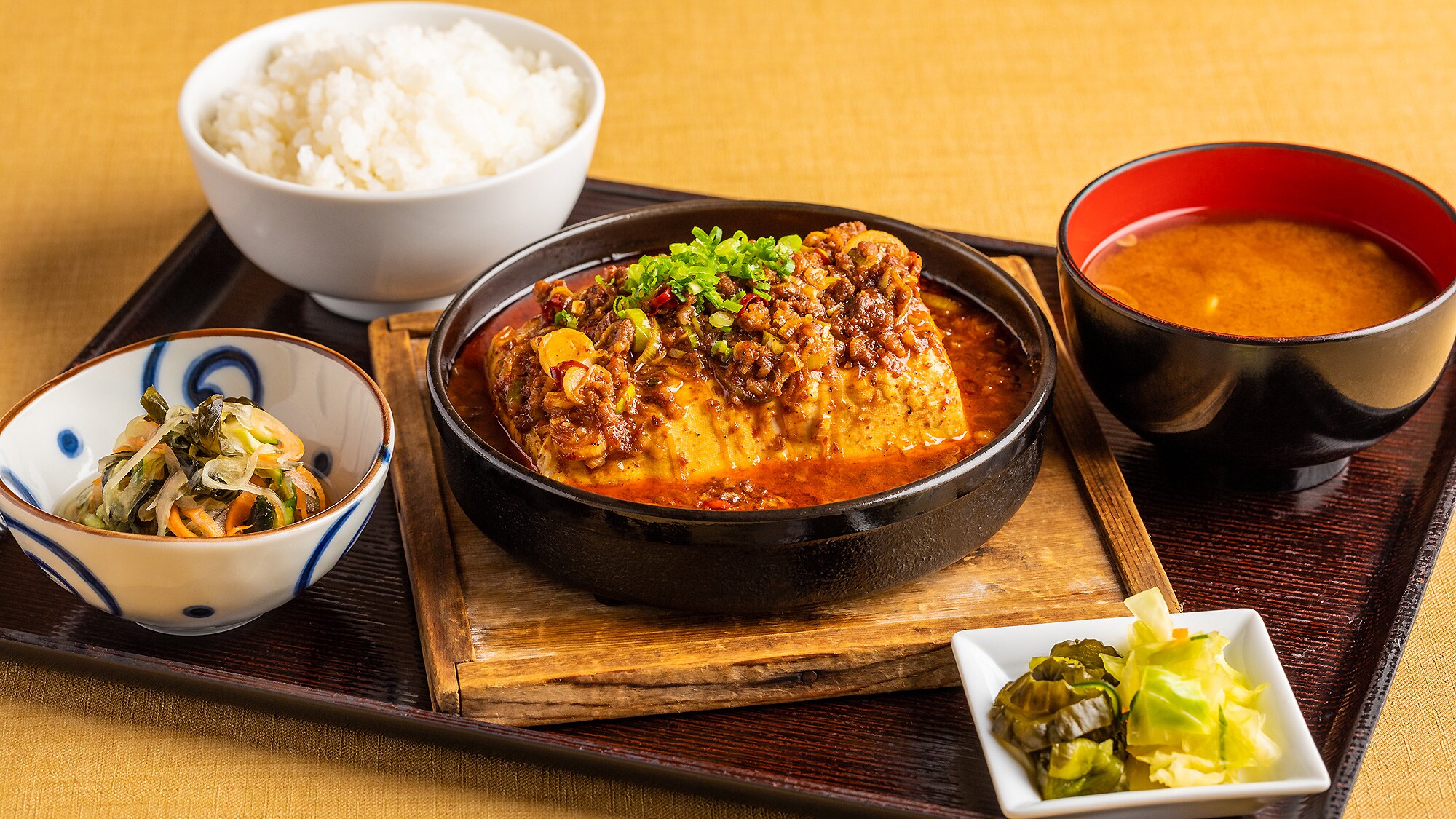 Iron plate mapo tofu set meal
