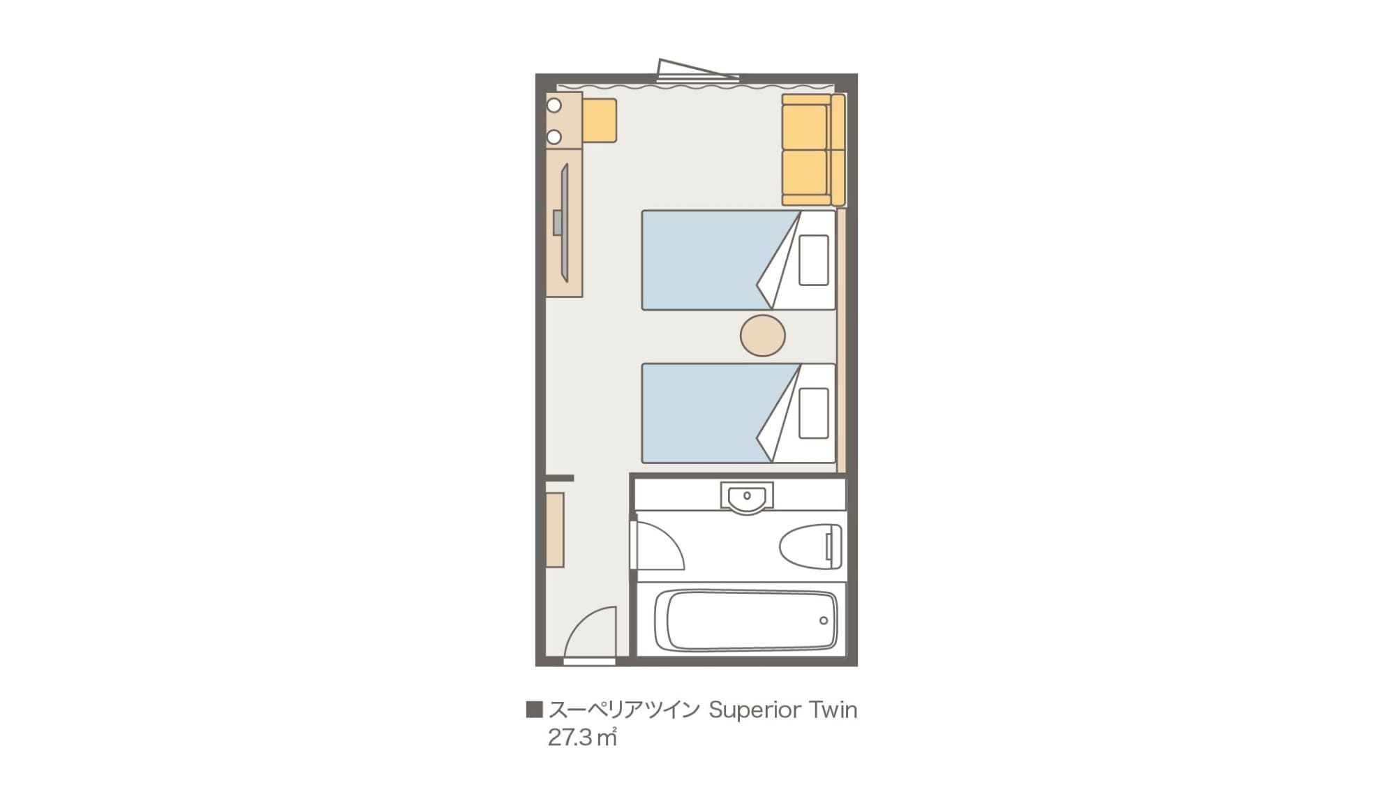 Superior Twin Room Drawing