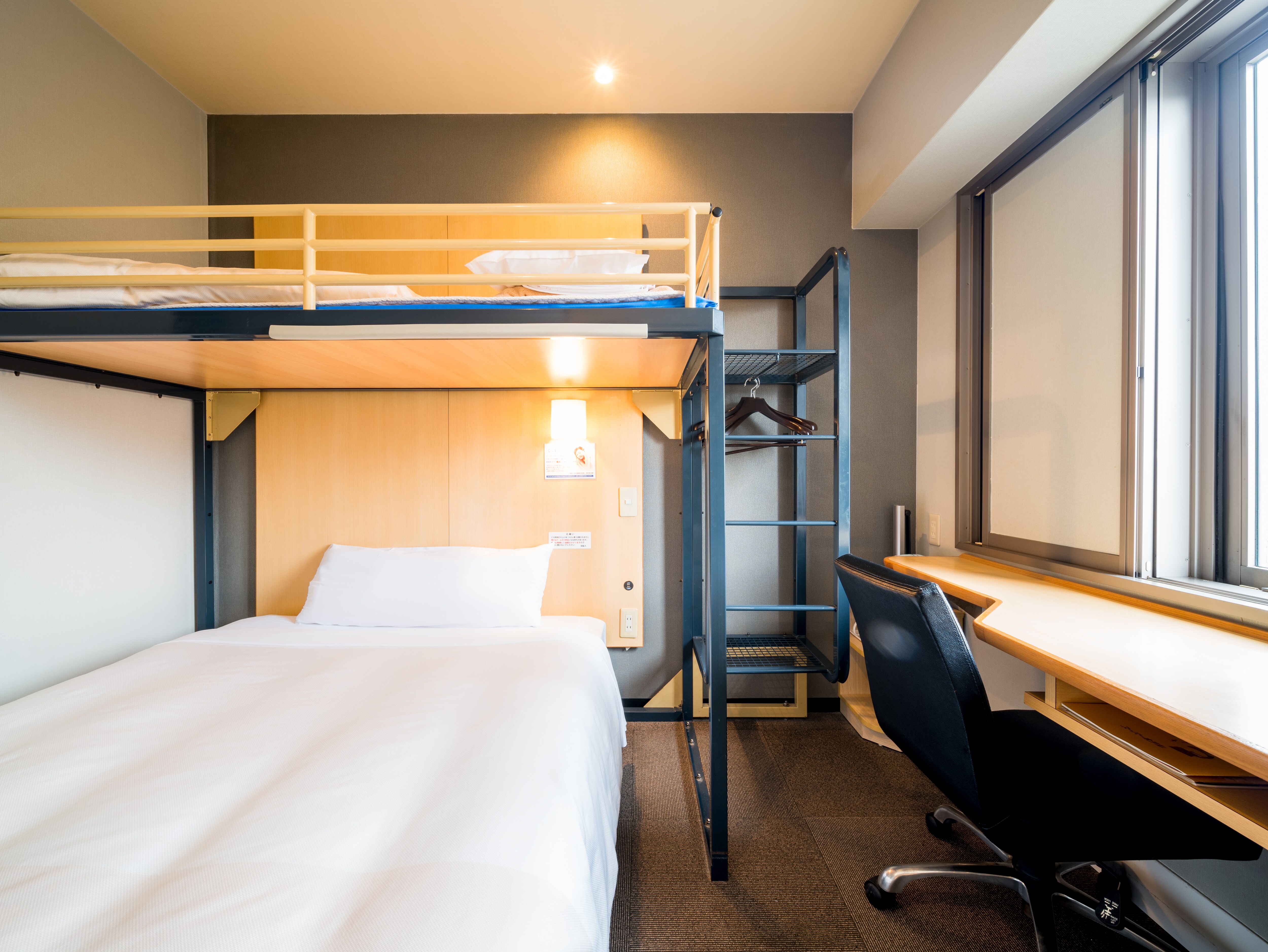 The loft area can also be used to store luggage.