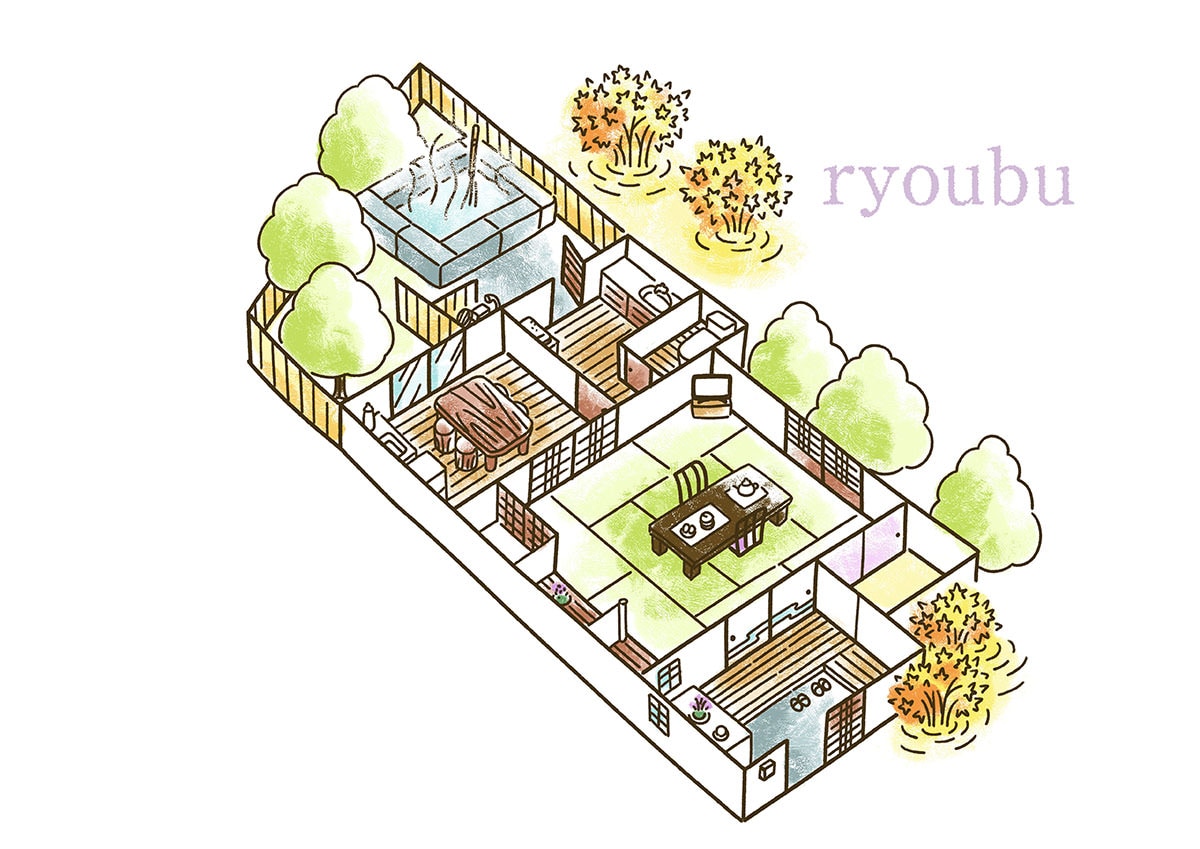 Detached guest room [Reiho] 10 tatami Japanese-style room with open-air bath