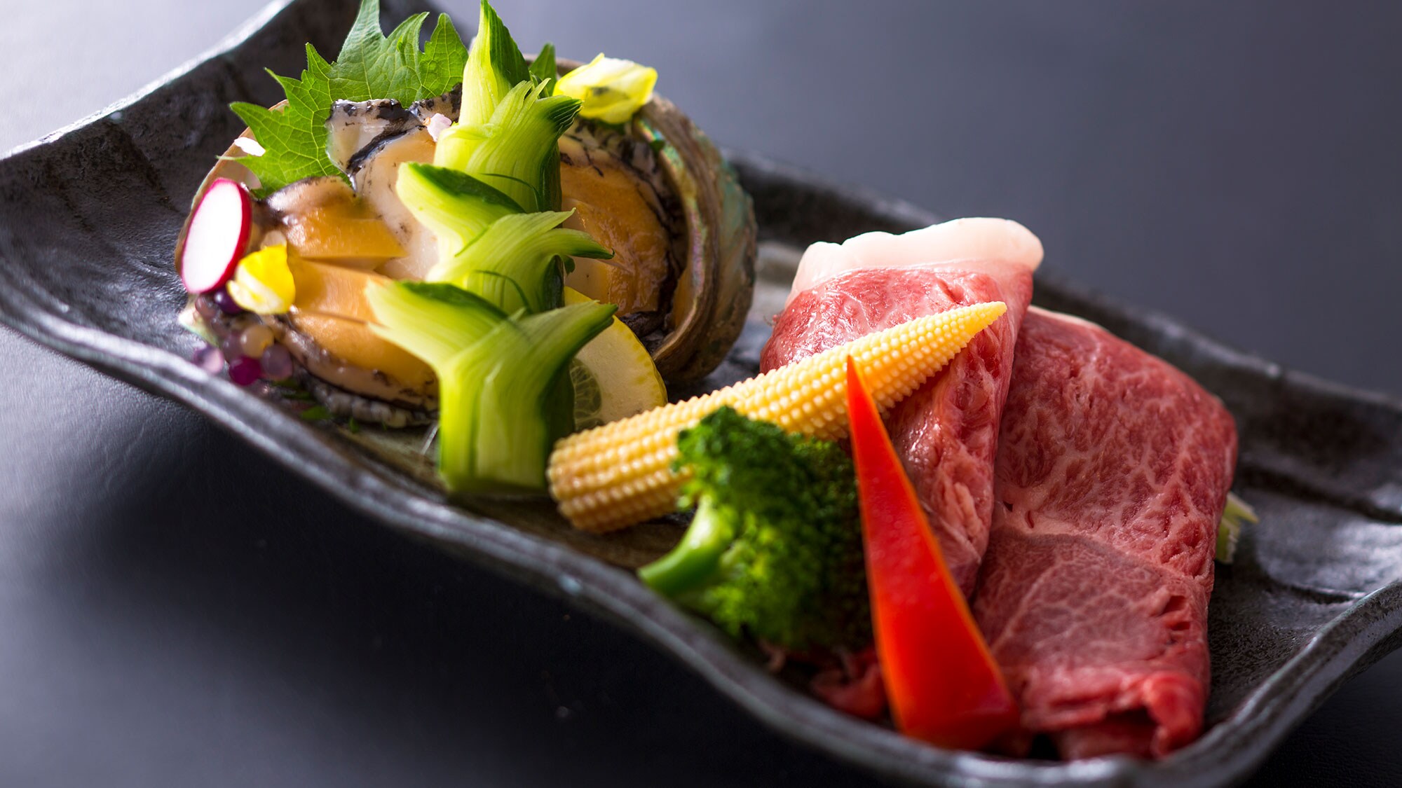 A combination of specially selected Wagyu beef and abalone!