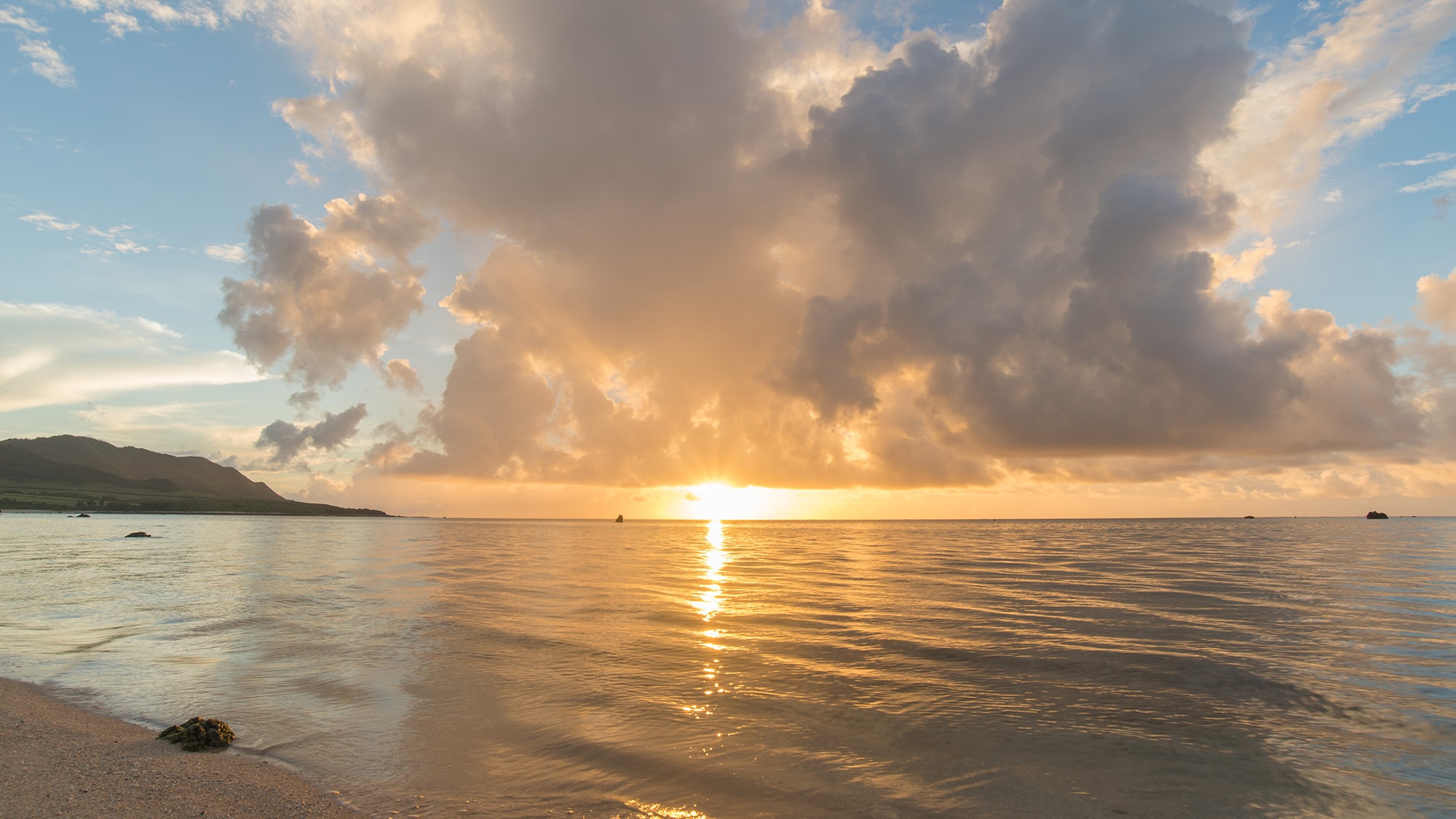 Beach 2 sunrise behind the villa