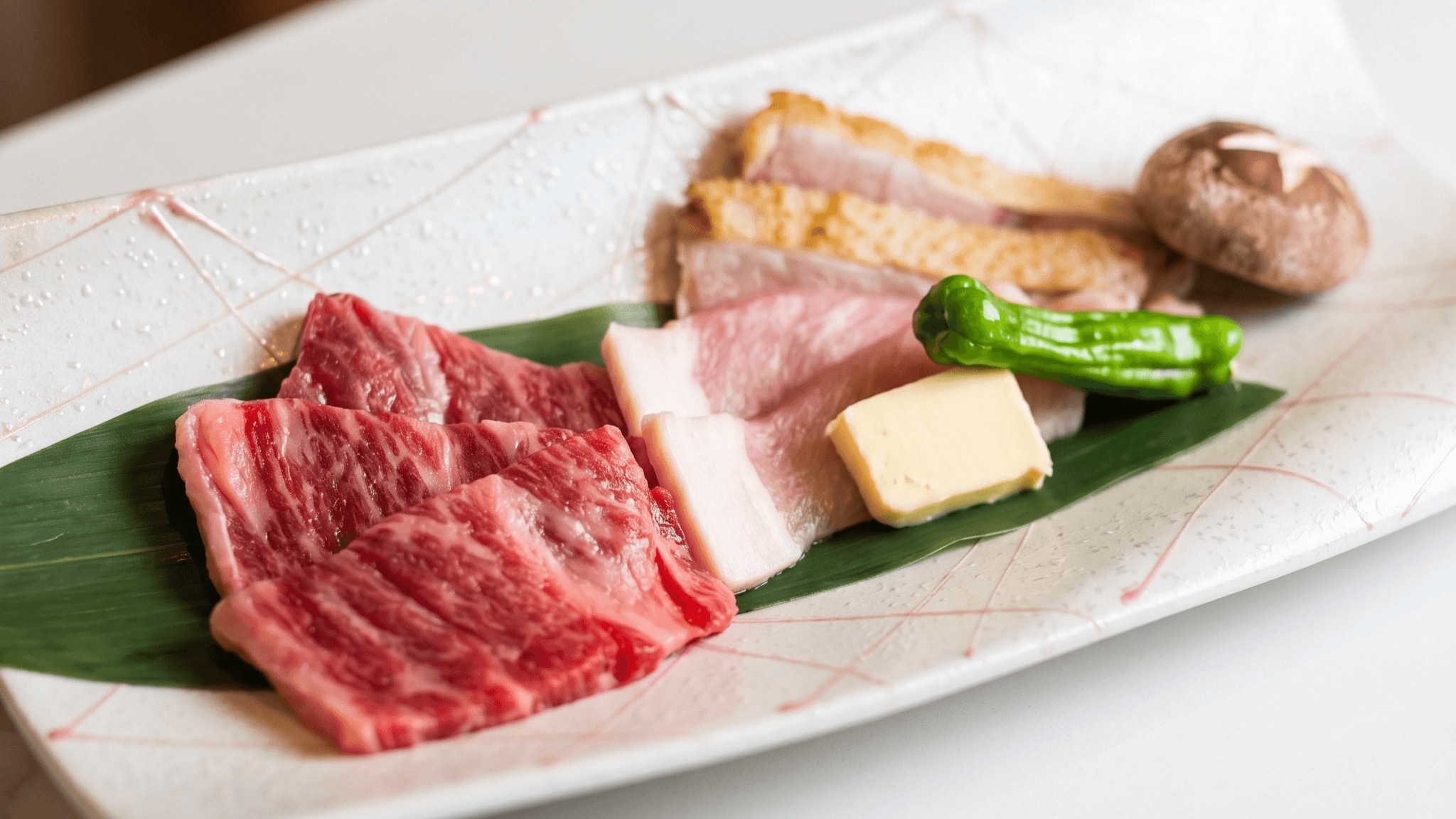 Three types of Yamato beef teppanyaki