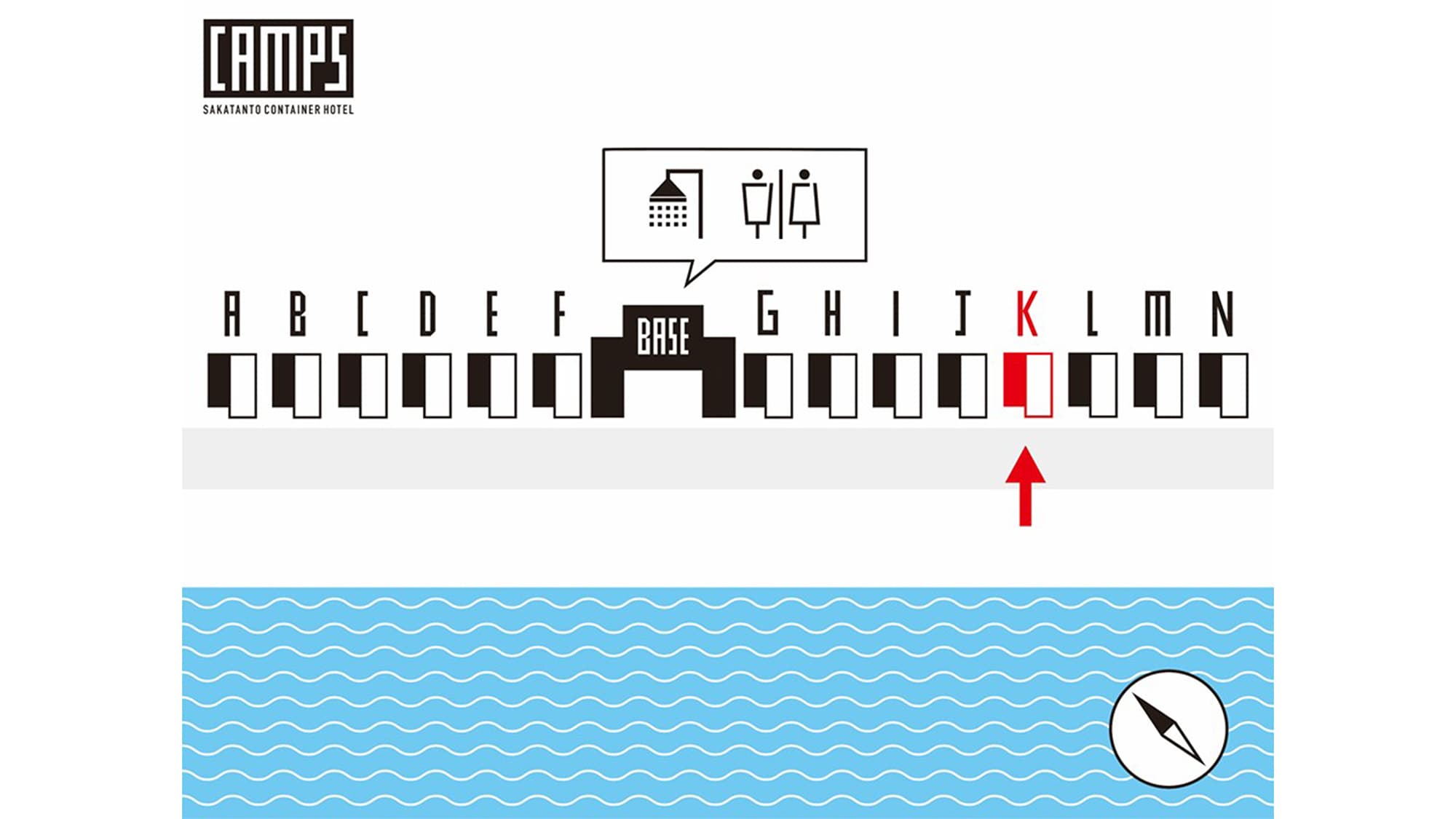 ・【Map】 Accommodation building K is here