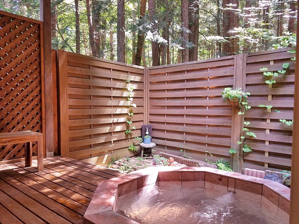 Private open-air bath in guest room