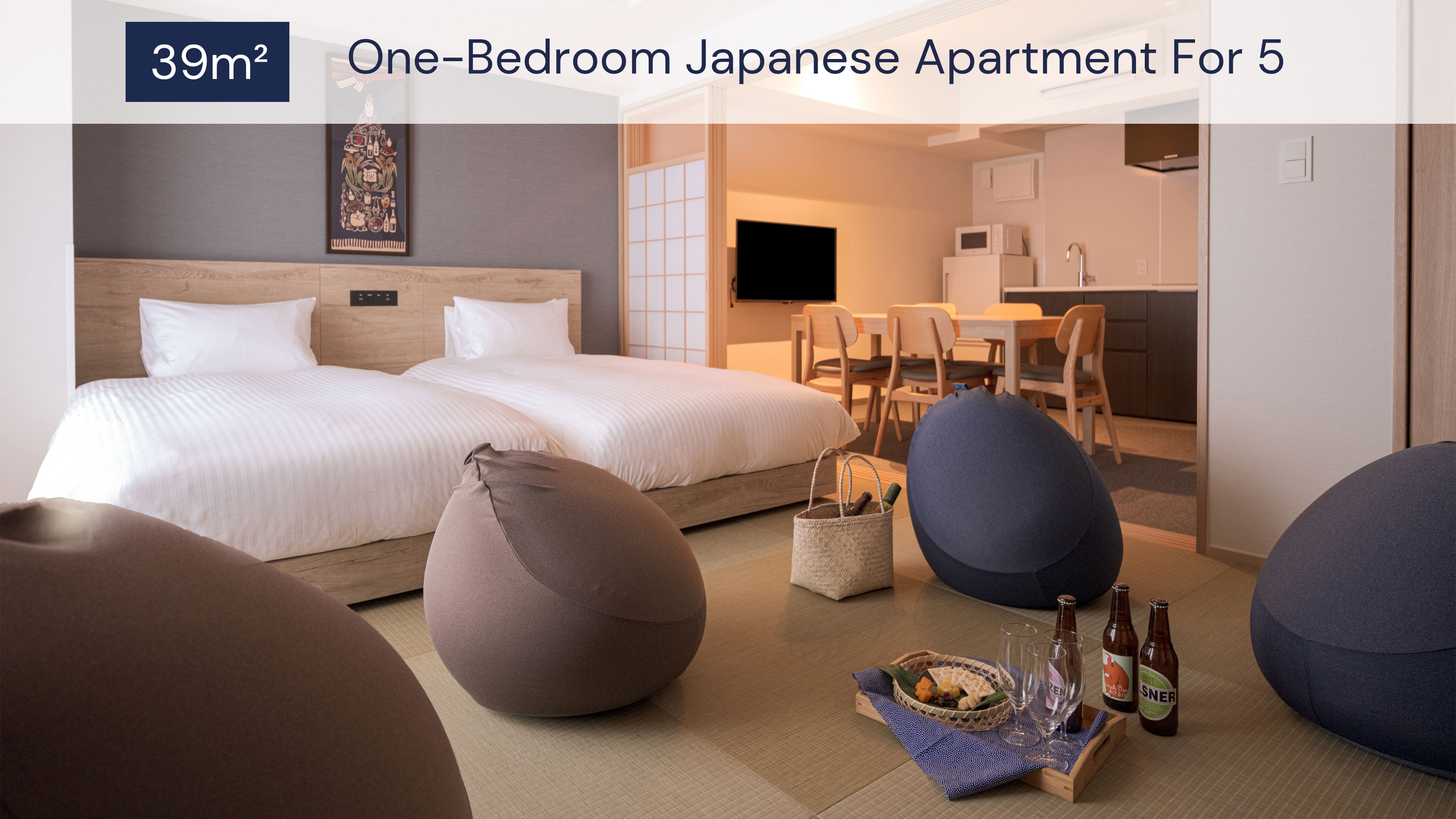1 Bedroom Japanese Apartment for 5