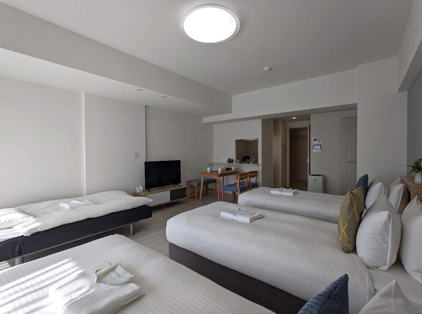 3 single beds, 1 sofa bed/43~46 sq.m.