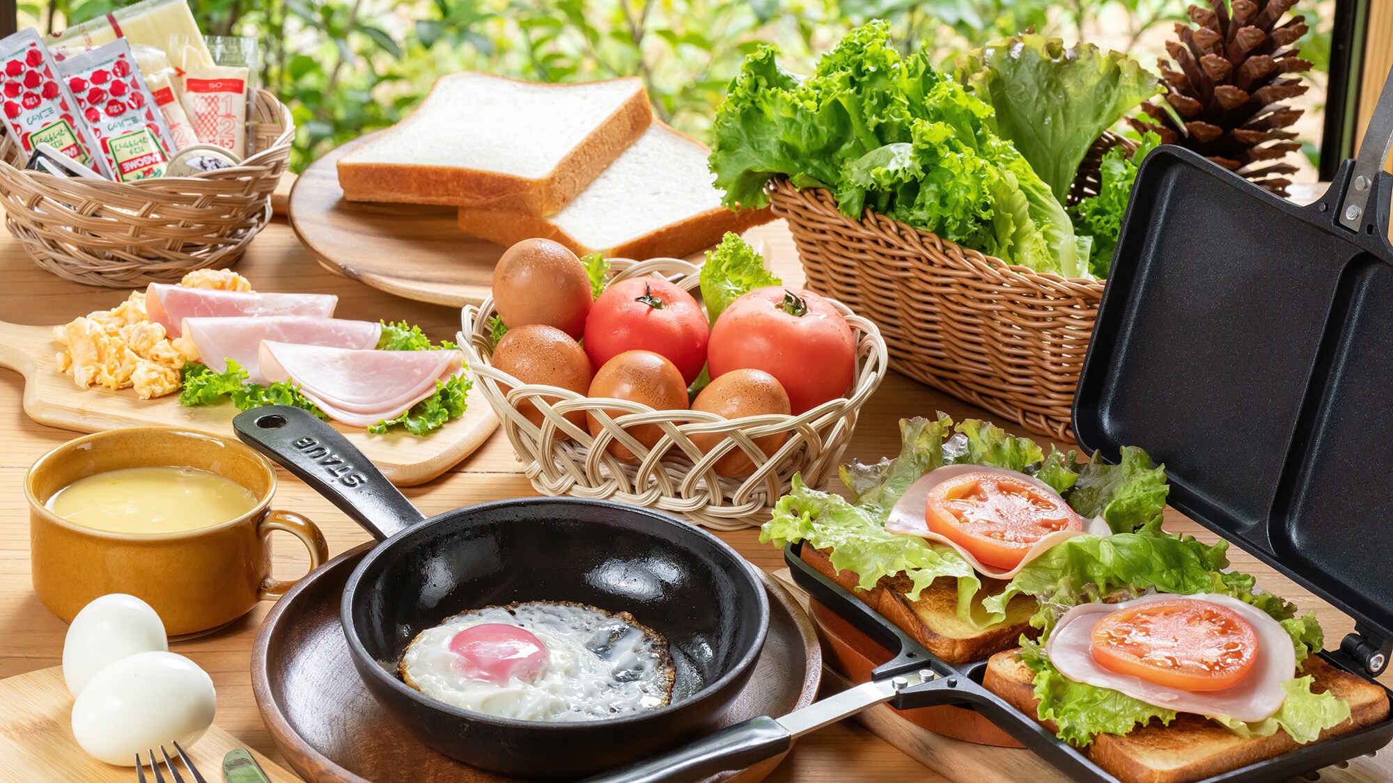 【조식】신선도 발군! 당관 자랑의 「아침 어느 달걀」외, 빵이나 야채는 자신이 좋아하는 맛있는 방법으로.