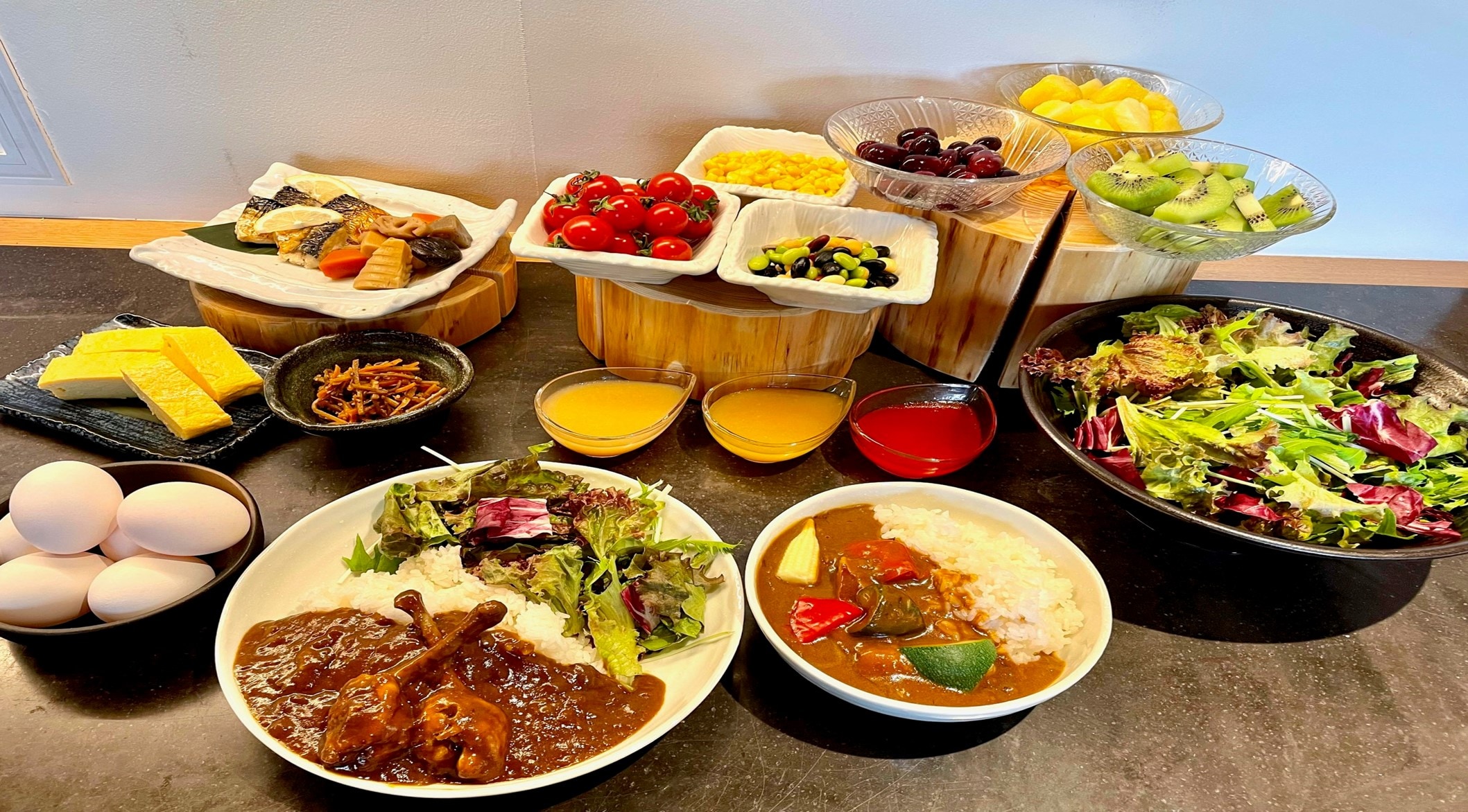 Dinosaur-themed breakfast buffet