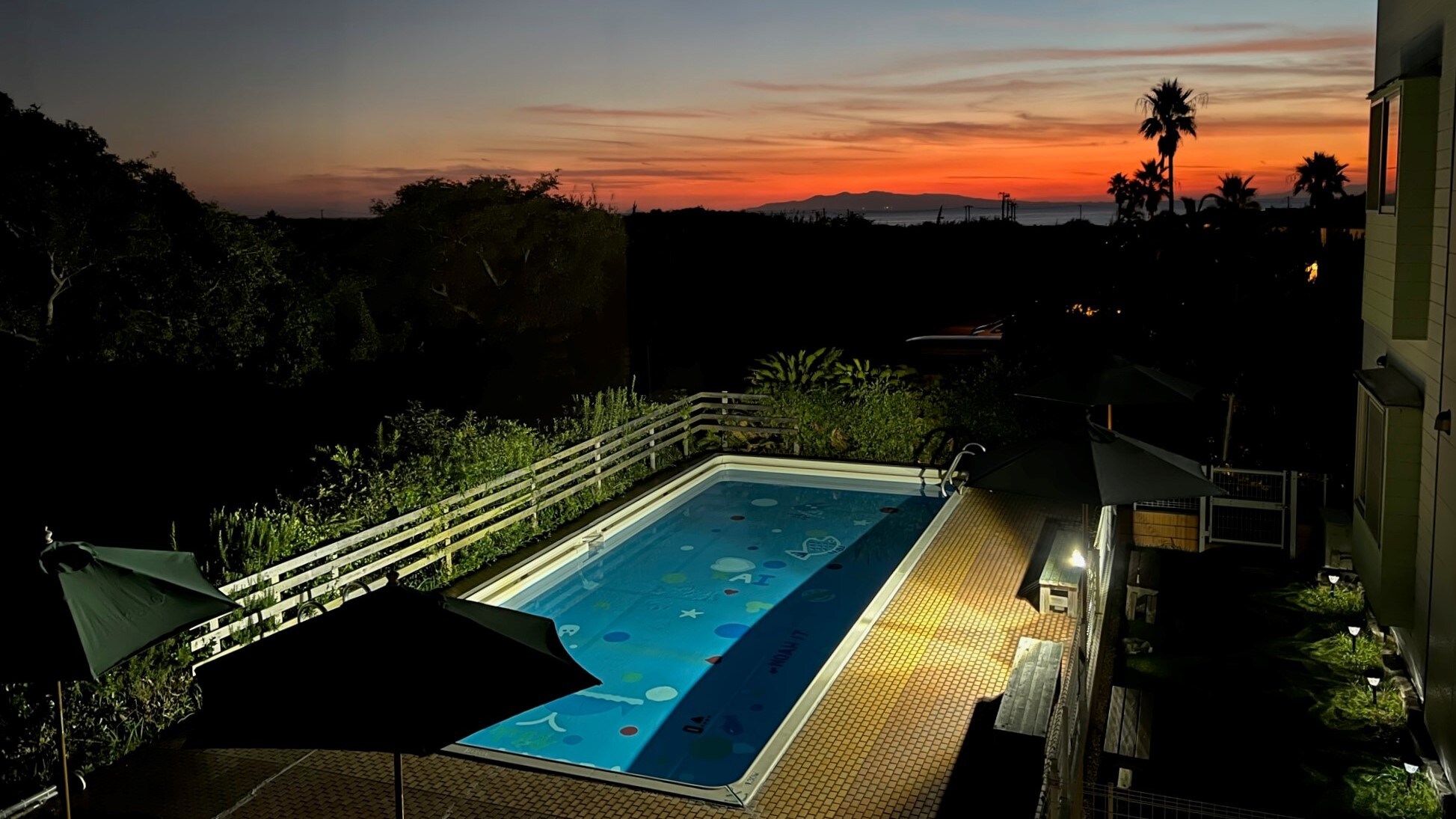 Evening view from the rooftop of the main building