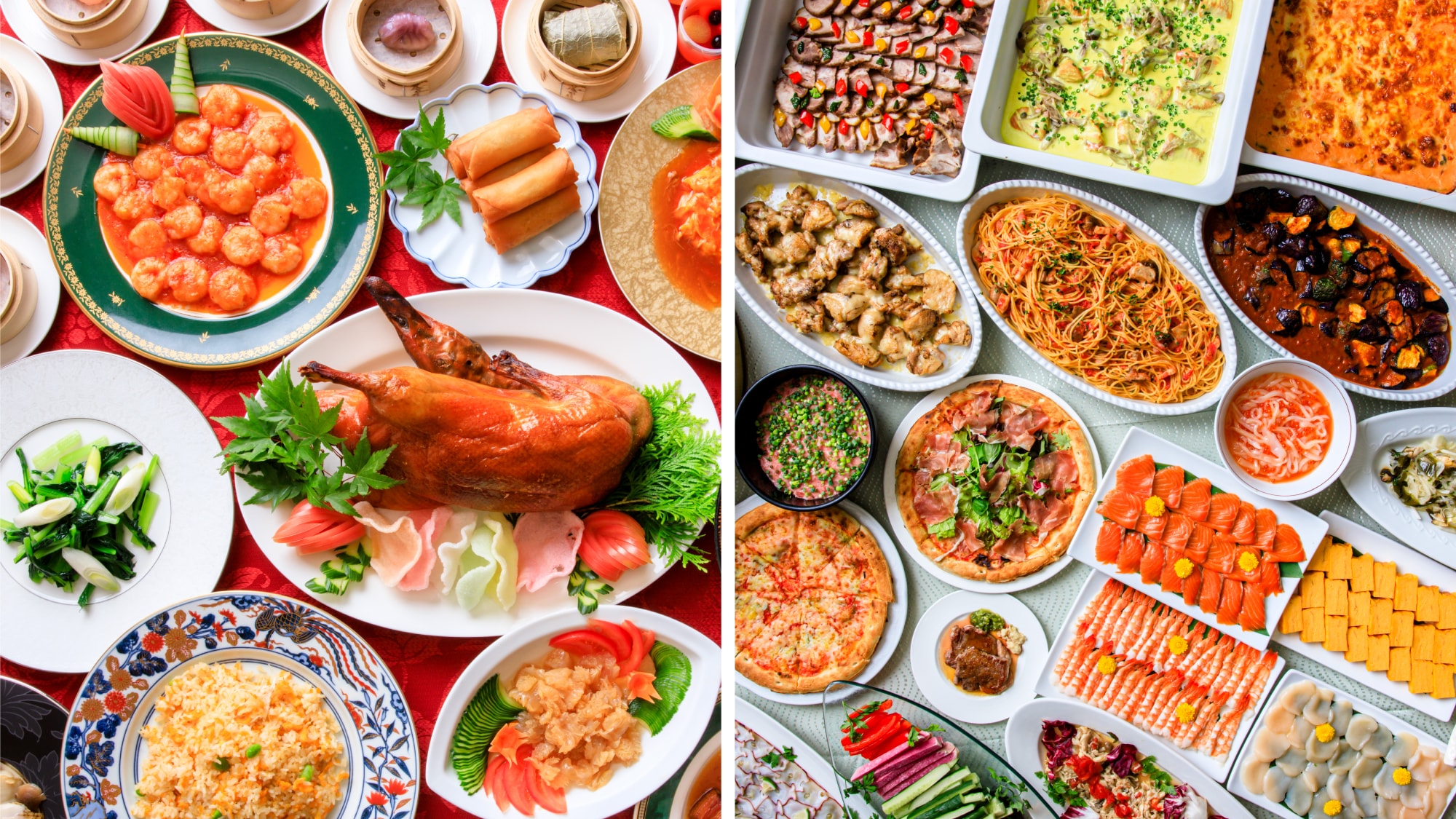 A variety of delicious dinner buffets at the restaurant