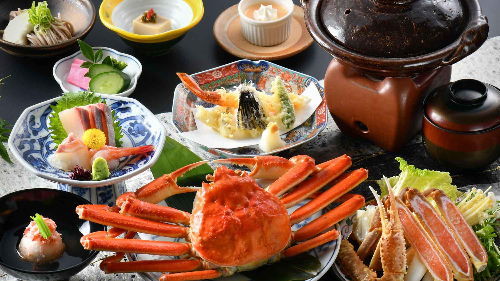 夕食一例｜旬味万菜蟹一杯付基本会席