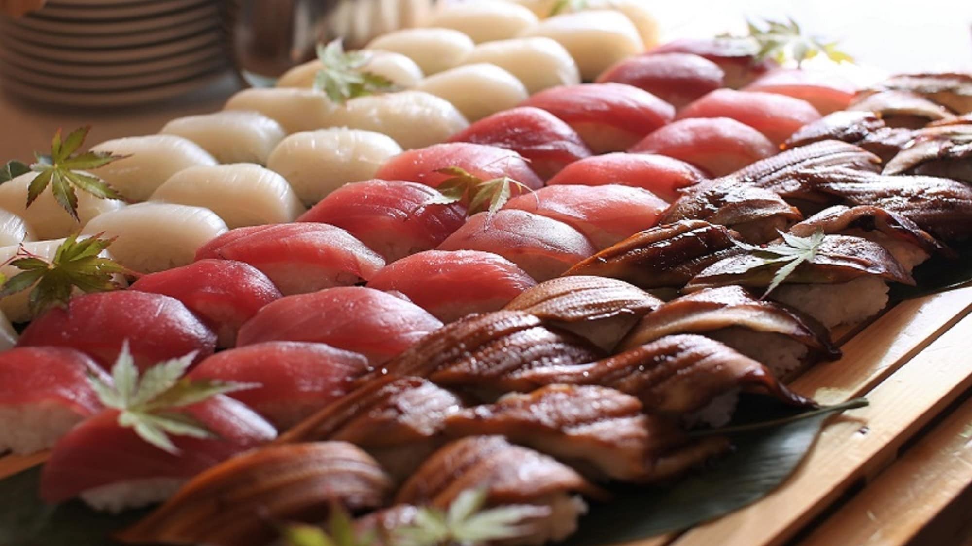 An example of a buffet (nigiri sushi)