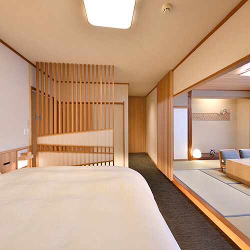 [8 tatami mats with private bath + bedroom] In the private bath and barrier-free room, you can have a luxurious time without worrying about anyone.