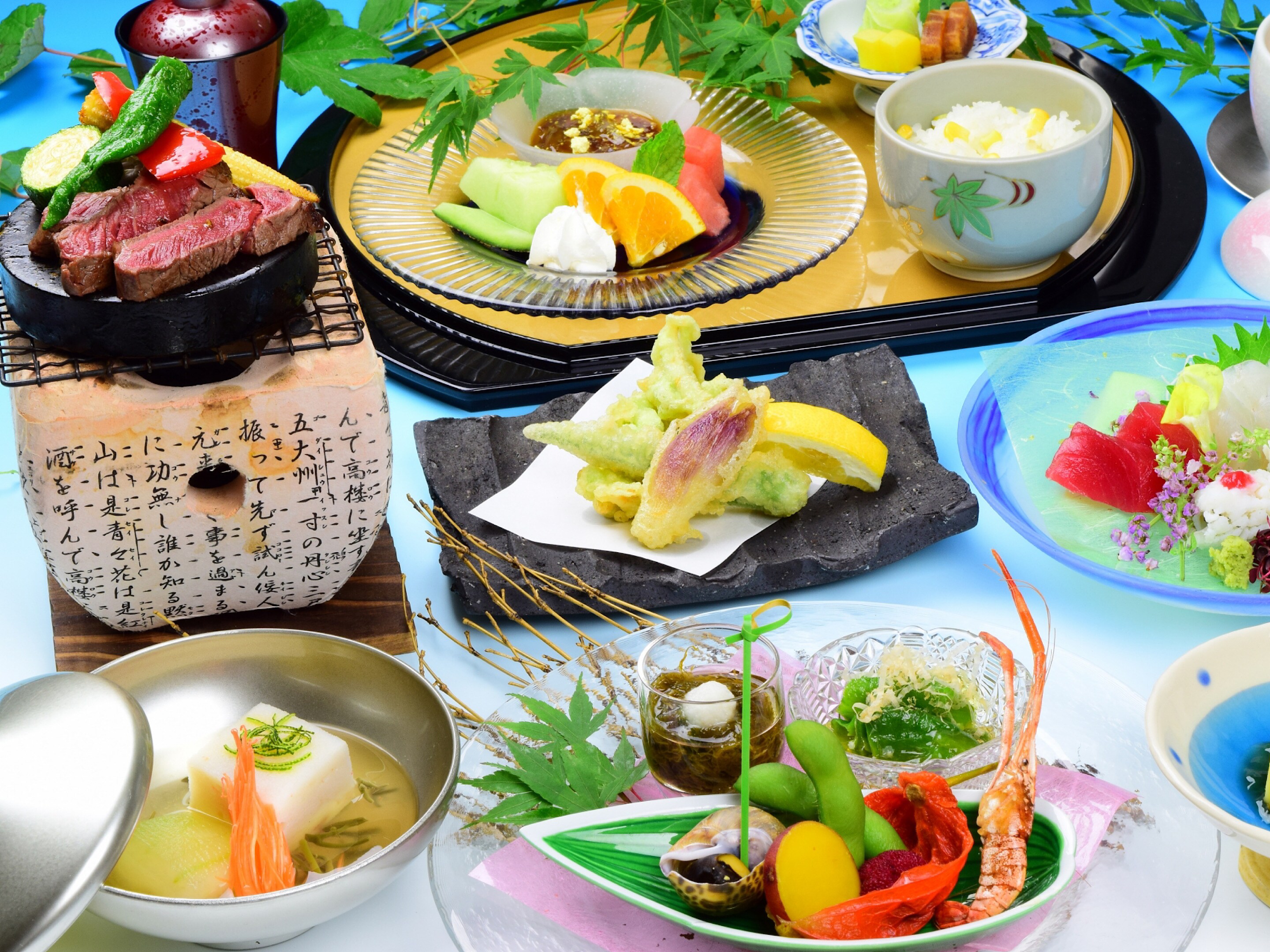 [Dinner example] Enjoy a Japanese banquet meal made with an abundance of seasonal Izu ingredients carefully selected by the chef.