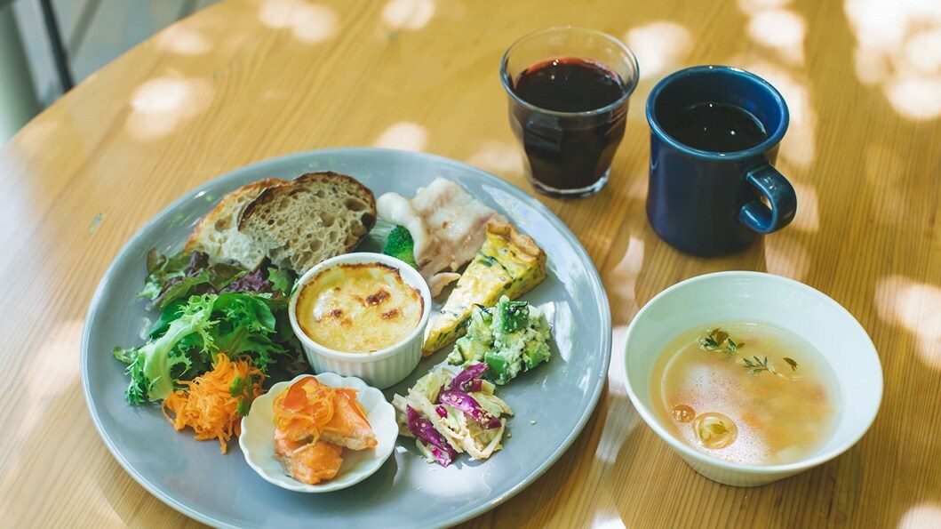早餐菜單範例（餐盤已送達）