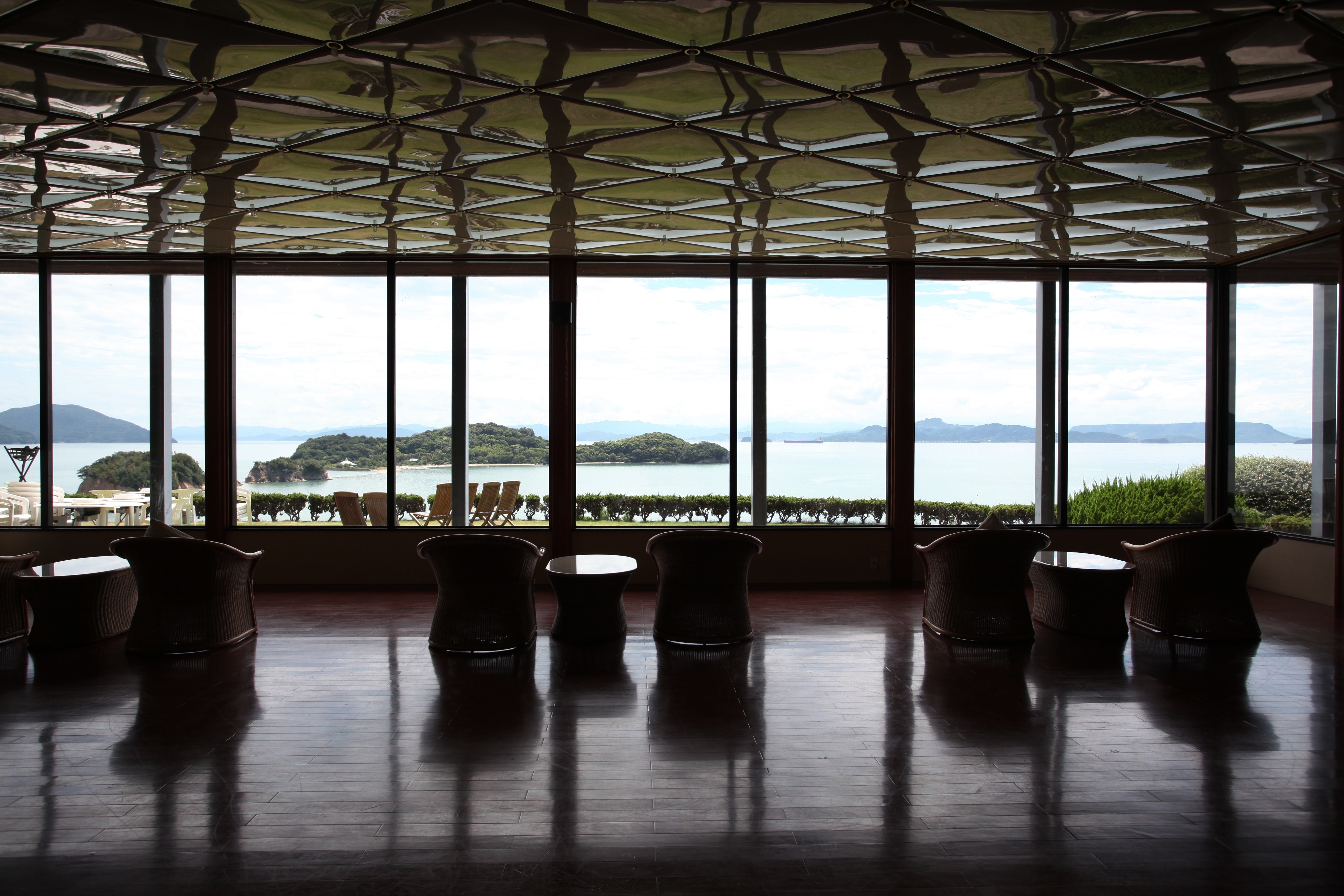 Overlooking the Seto Inland Sea from the lobby