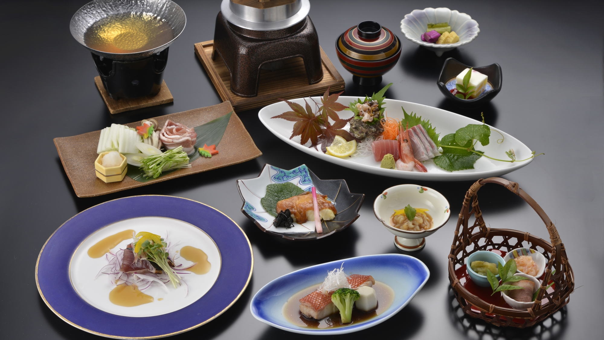 A colorful banquet course using plenty of seasonal locally produced ingredients *Image for illustration purposes