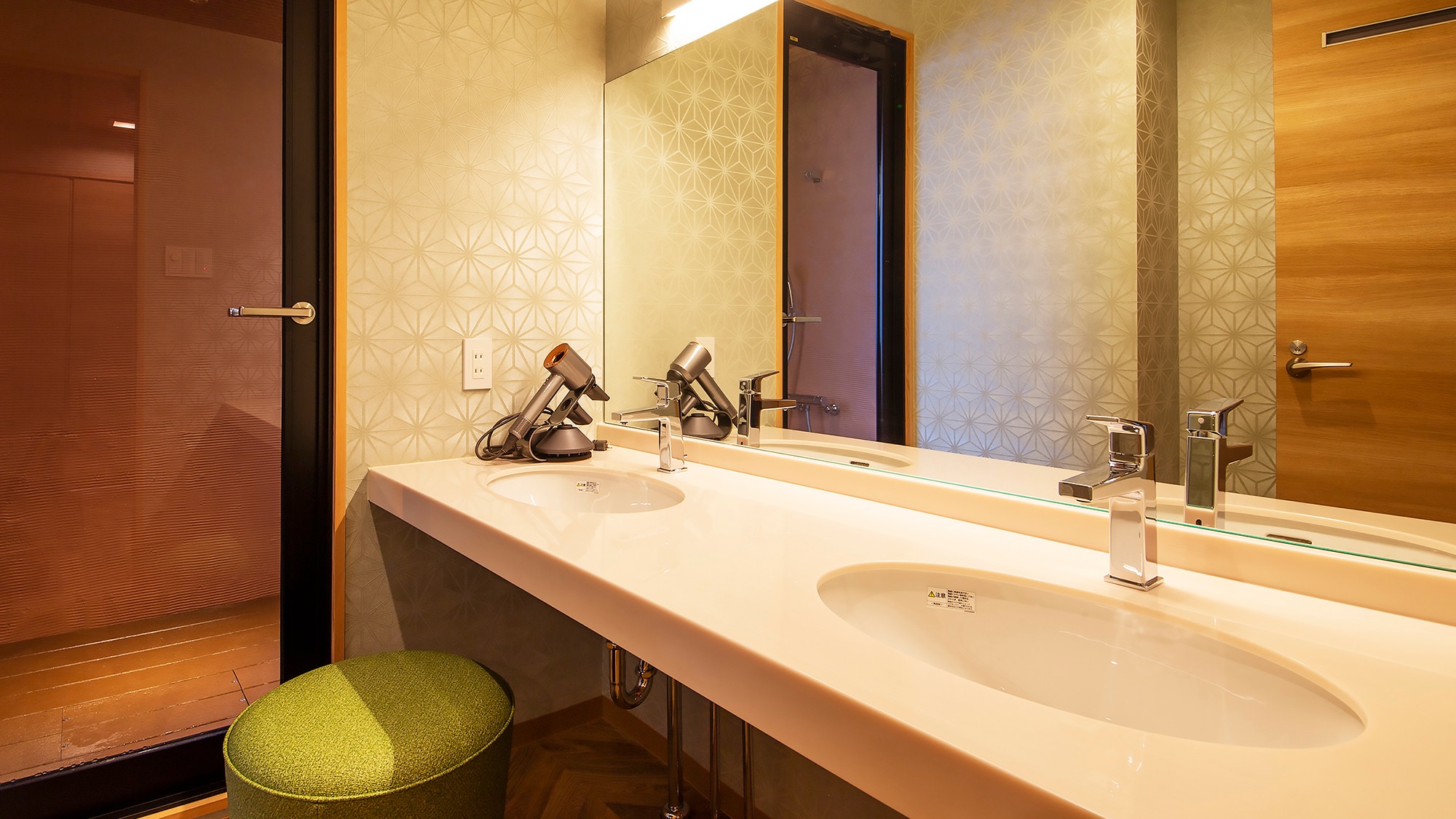 [Top floor guest room with open-air bath] "Dyson" hair dryer provided