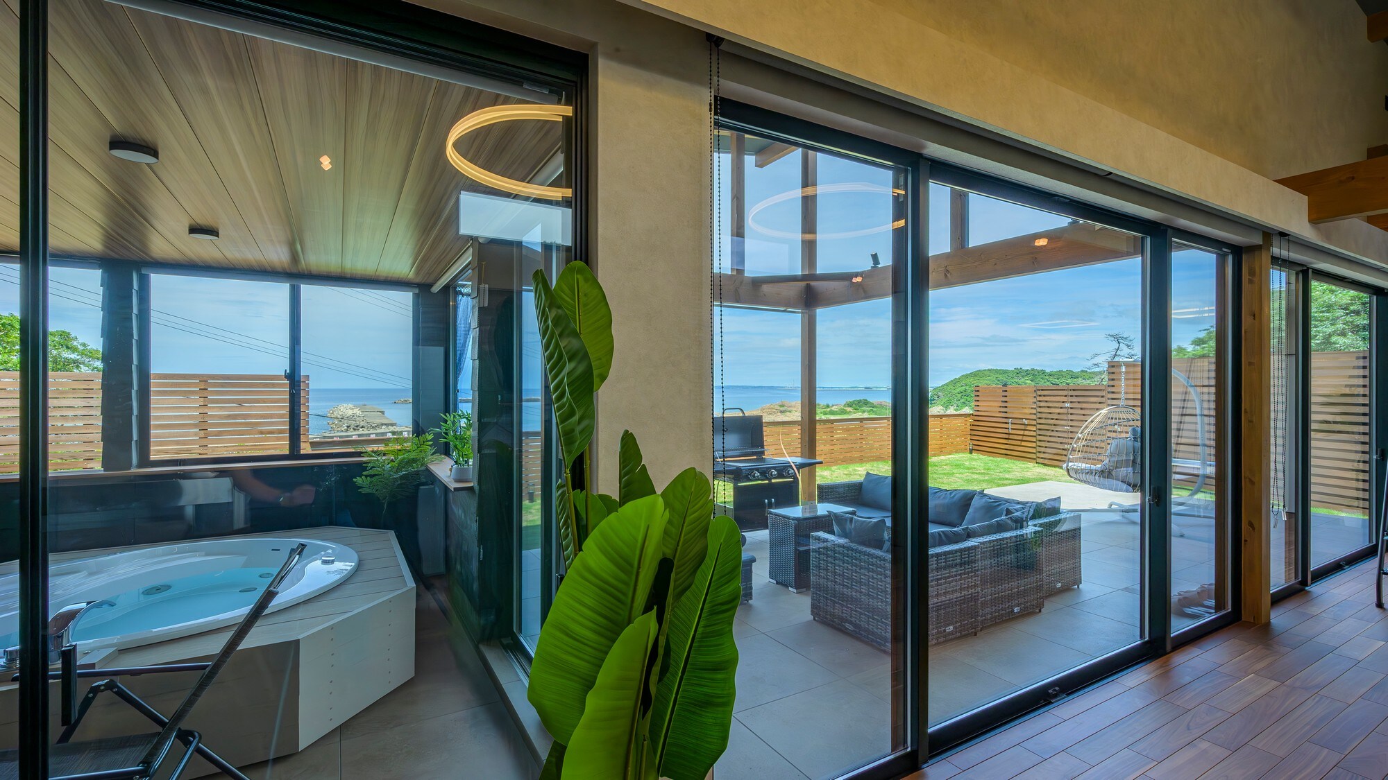 Enjoy a relaxing time with a panoramic view of the ocean.