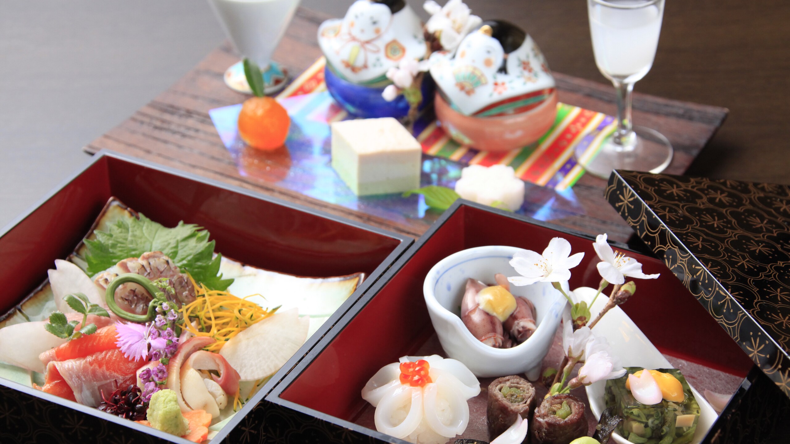  An example of seasonal kaiseki cuisine