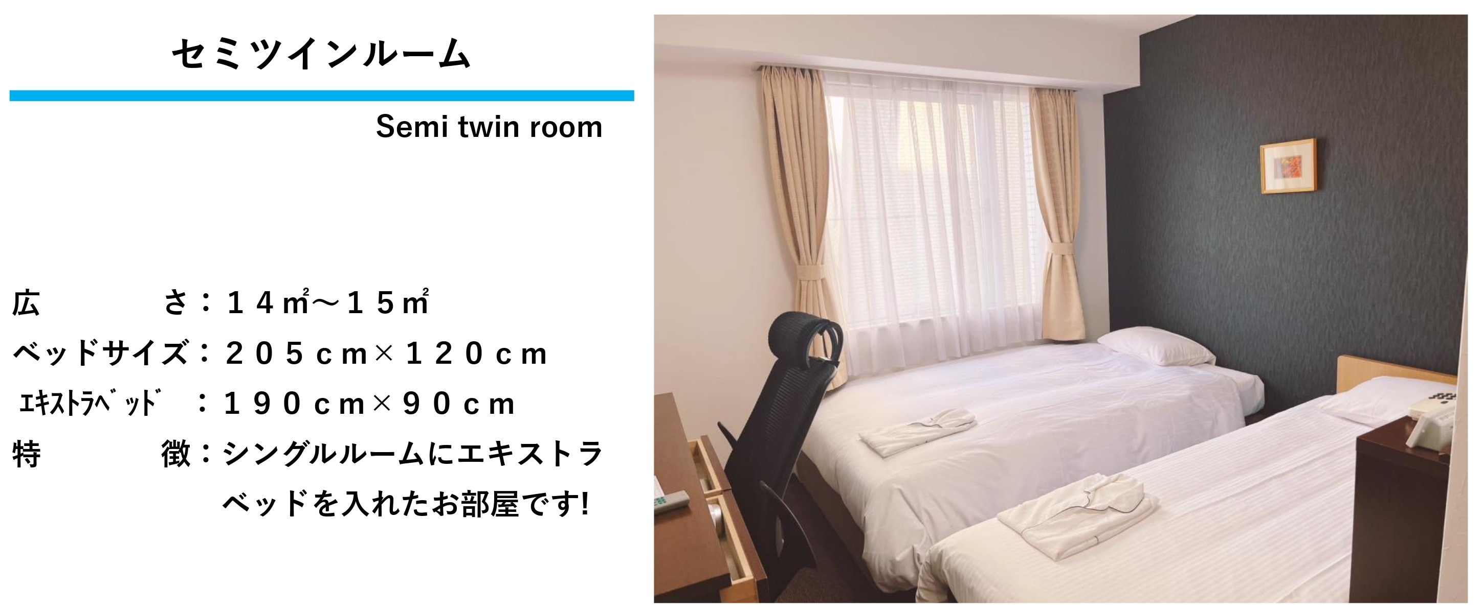 Semi-twin room description