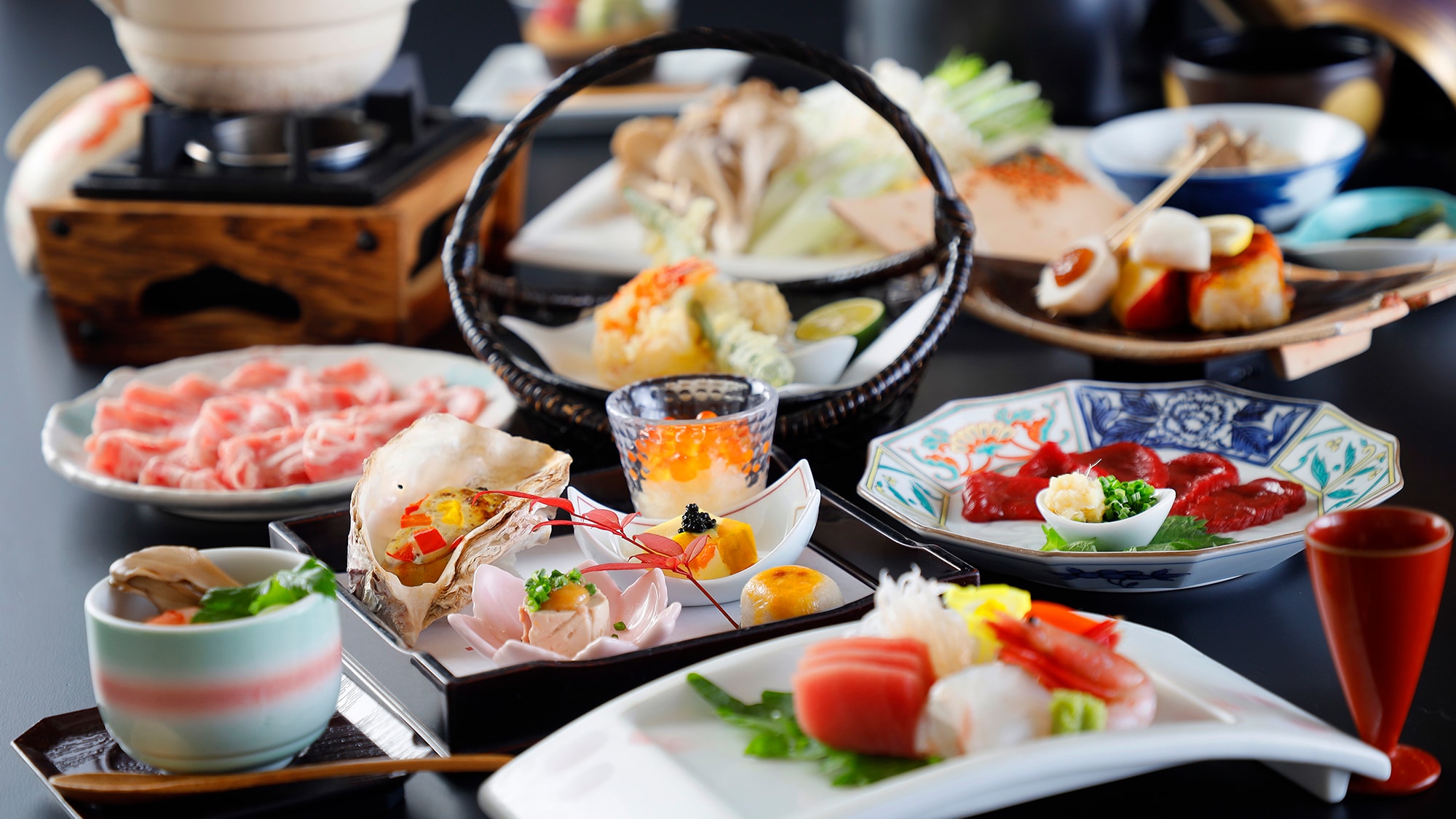 [มื้อค่ำ] แผนซาซิมิเนื้อม้าโคชูและชาบูชาบูหมูคริสตัล