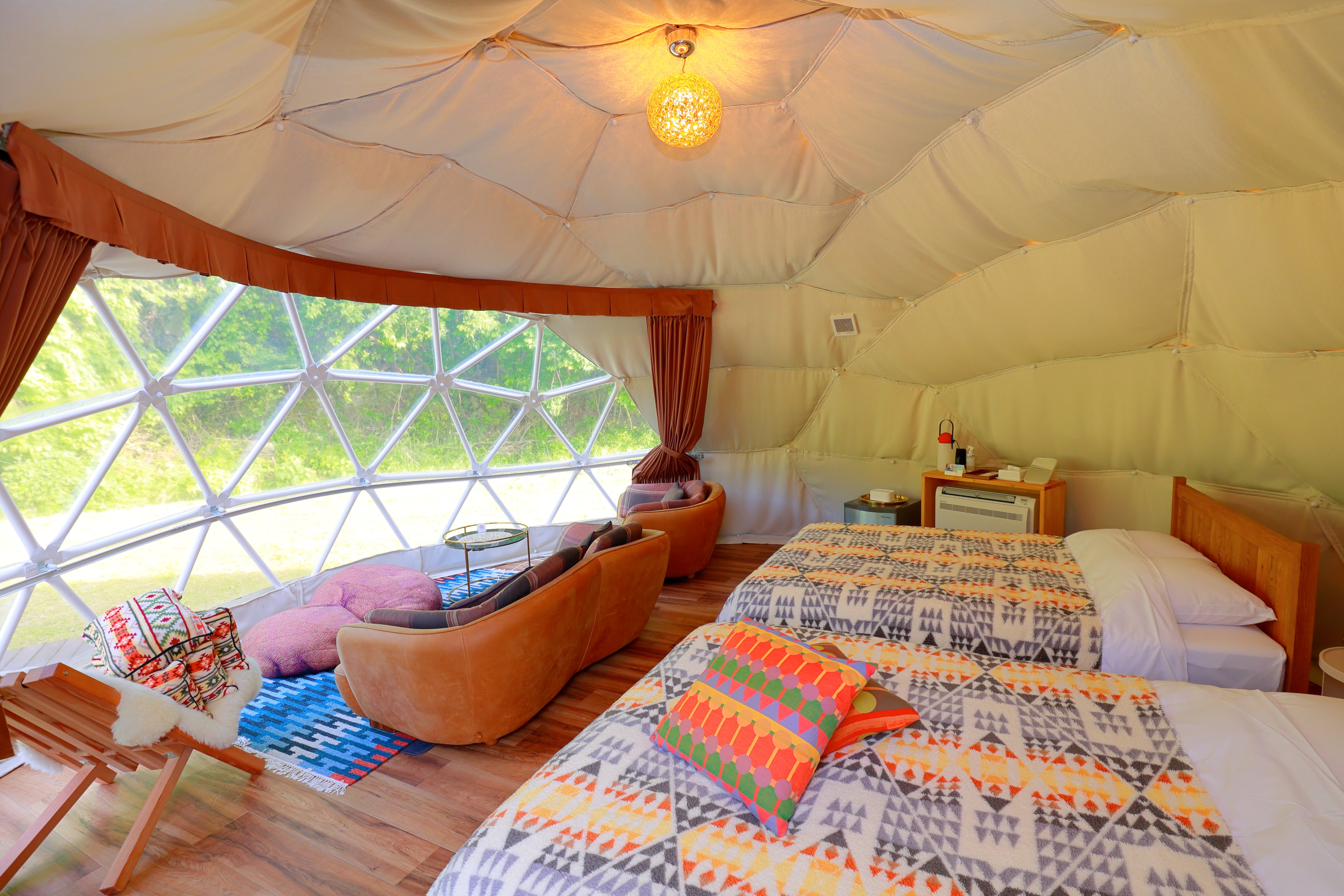 Dome tent interior