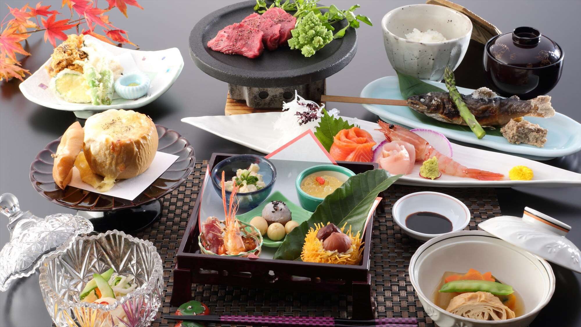 秋季晚餐示例 - 厨师推荐使用当地食材的菜单 - *仅用于说明目的