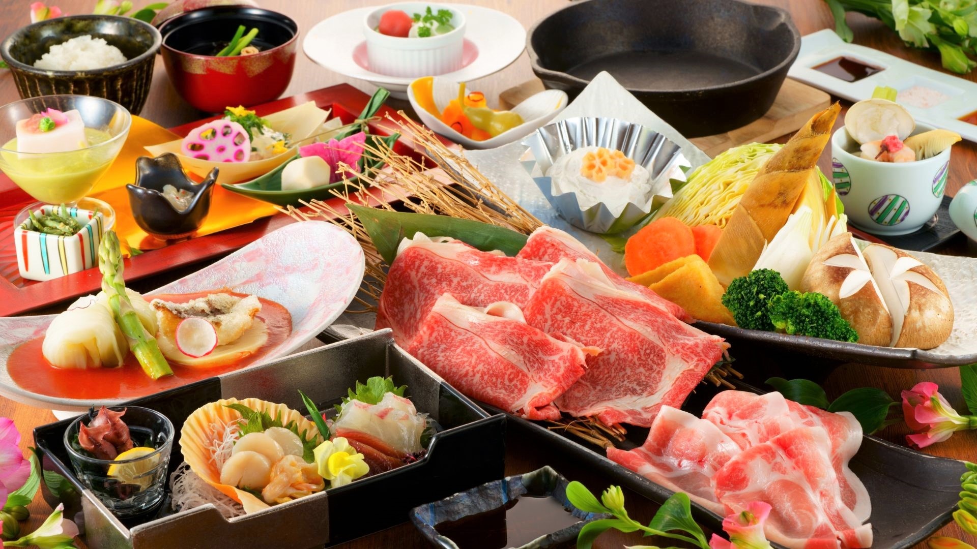 【季節地獄懷石】奢華使用九州新鮮食材（一例）