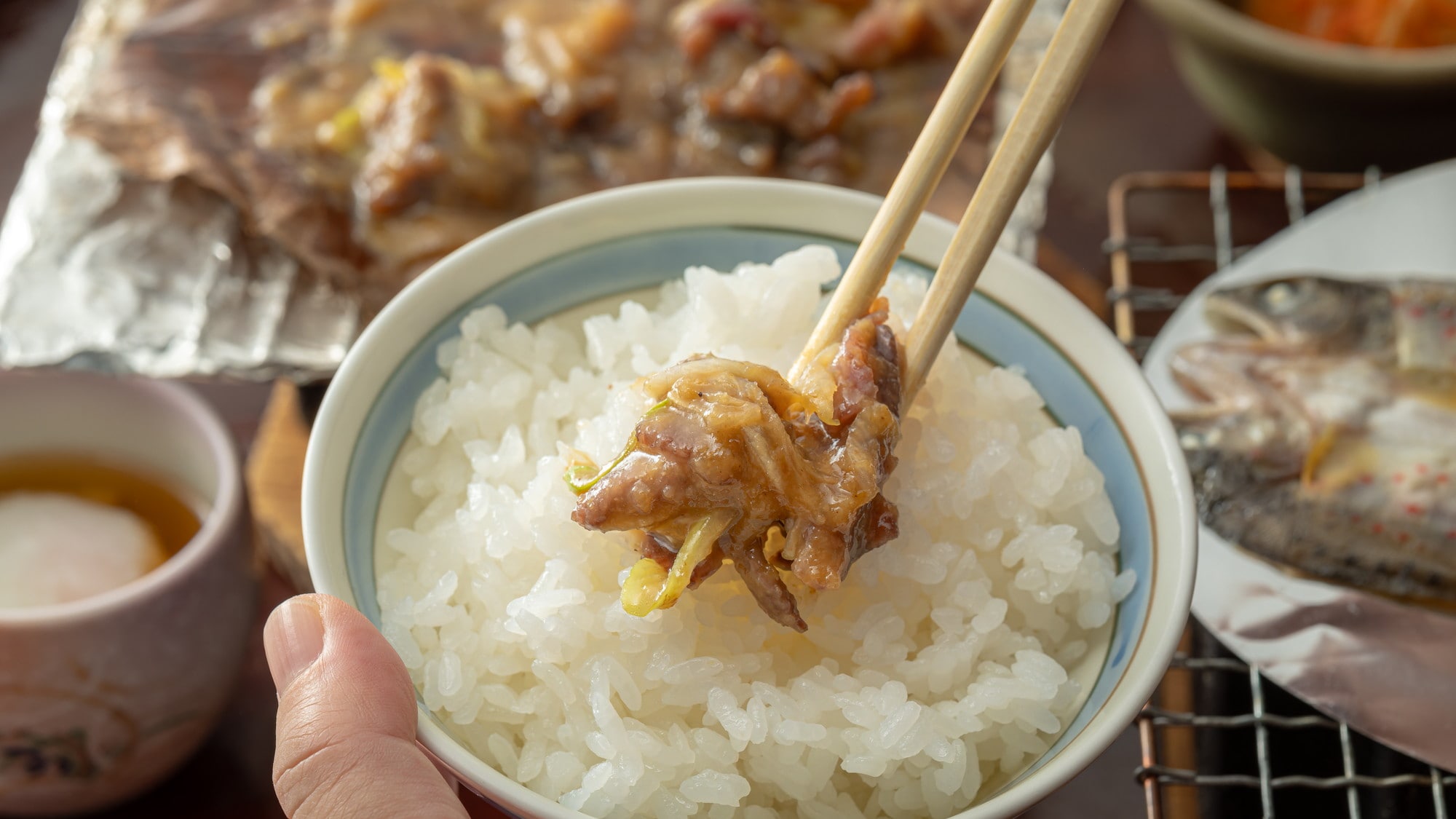 [Breakfast] Our miso is also homemade and goes perfectly with the flavor of Hida beef.