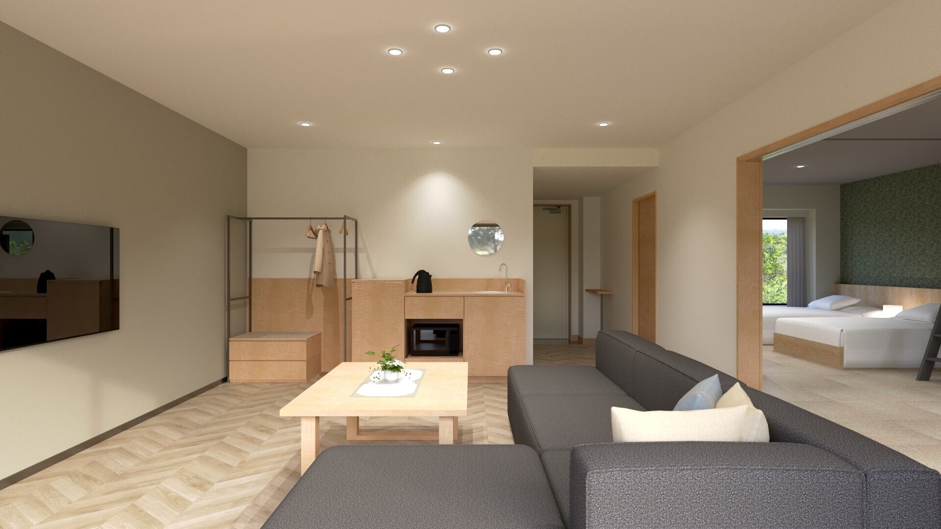 Forest Cottage Living Room (Perspective Drawing)②