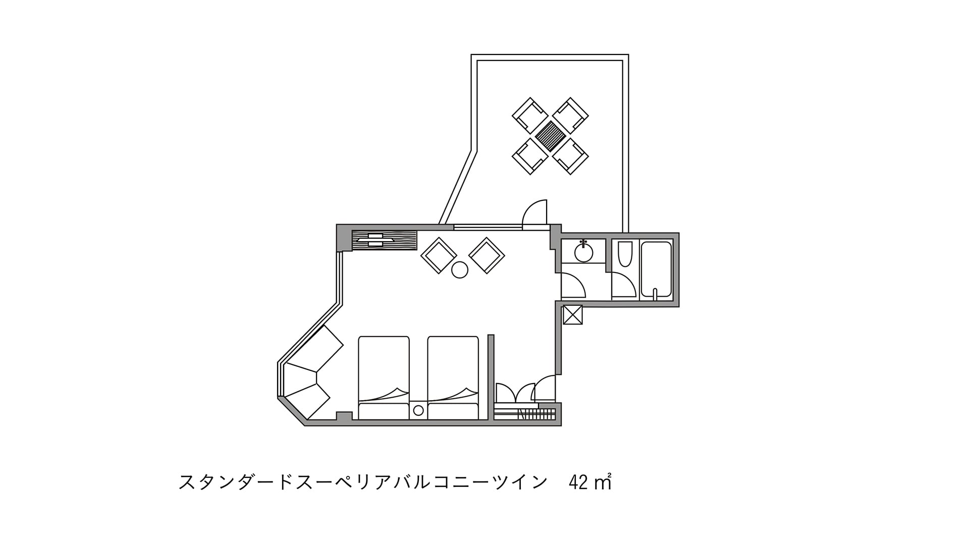 Standard Superior Balcony Twin (3F)