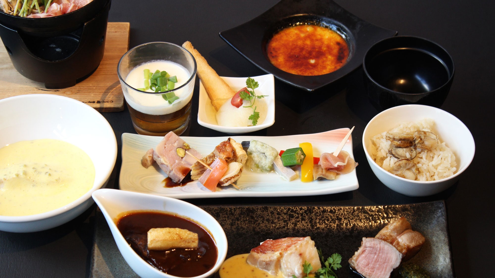 [Dinner example] Relaxing Healing Forest Hot Springs Plan <Standard, 1 night, 2 meals included>