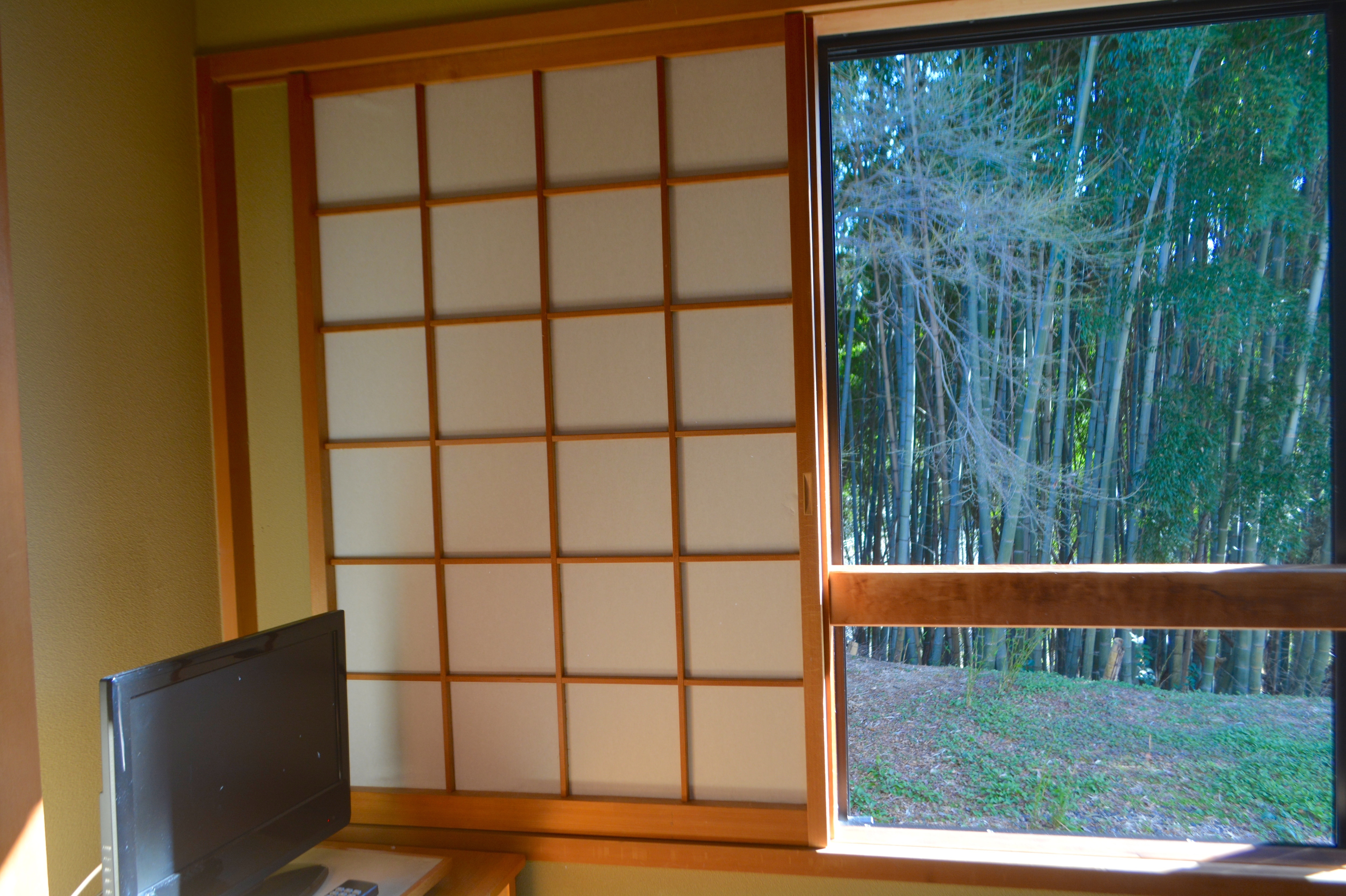 Kamar bergaya Jepang, berharap bambu