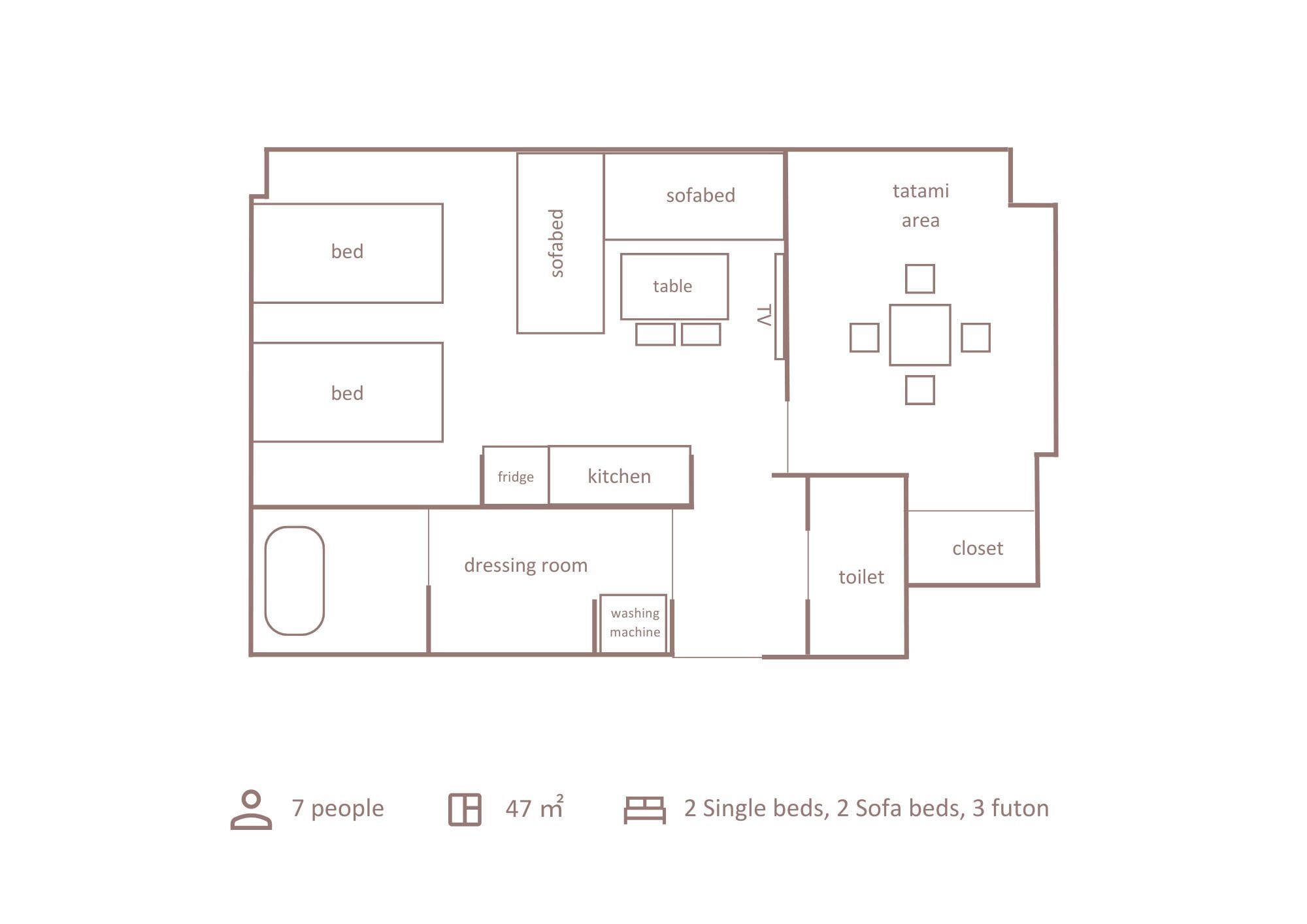 Floor plan: Superior 7 bed Japanese style