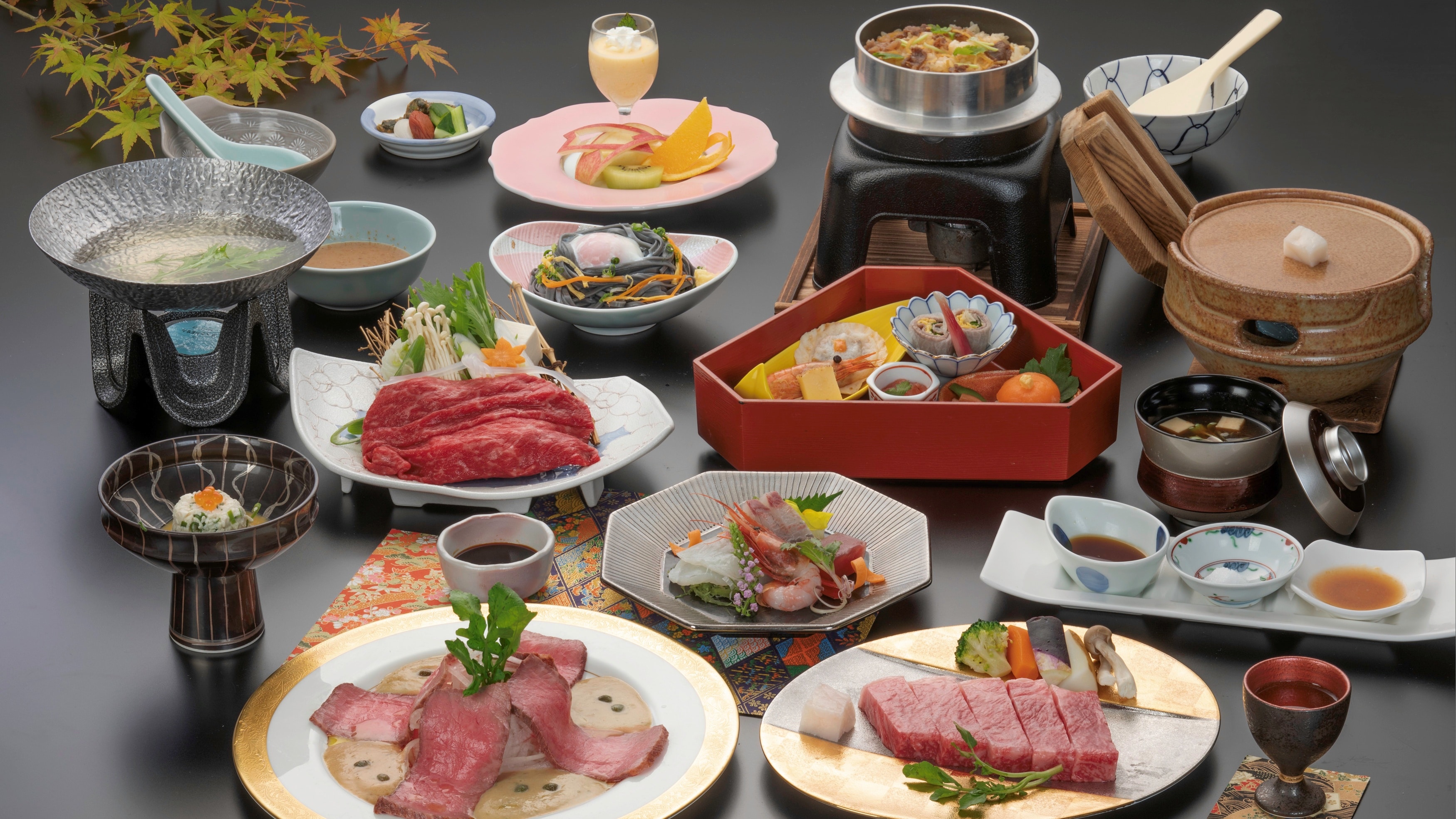 ※神戶牛肉懷石料理（例） 可以品嚐神戶牛肉！