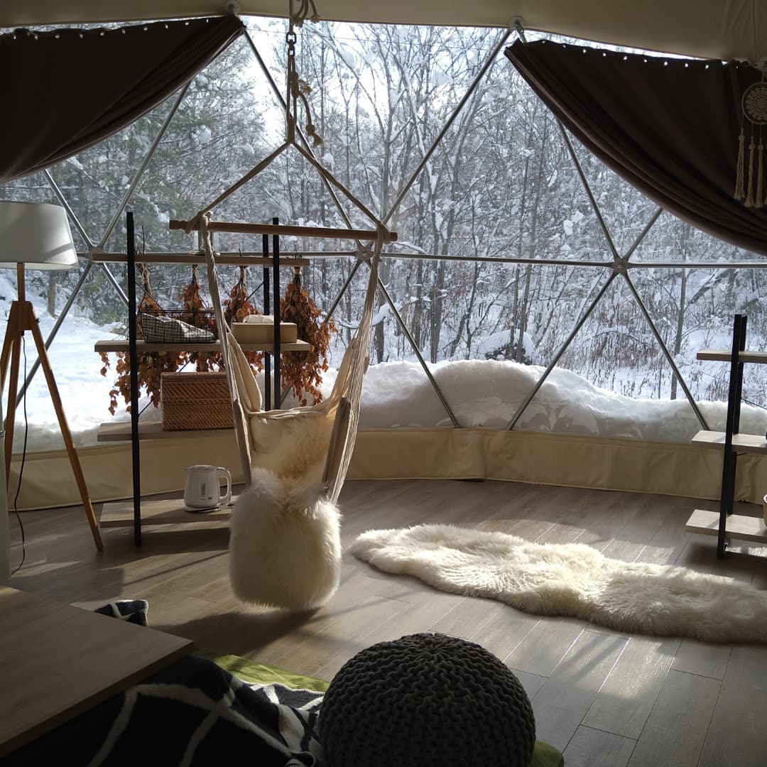 F Dome Panorama exterior winter scenery