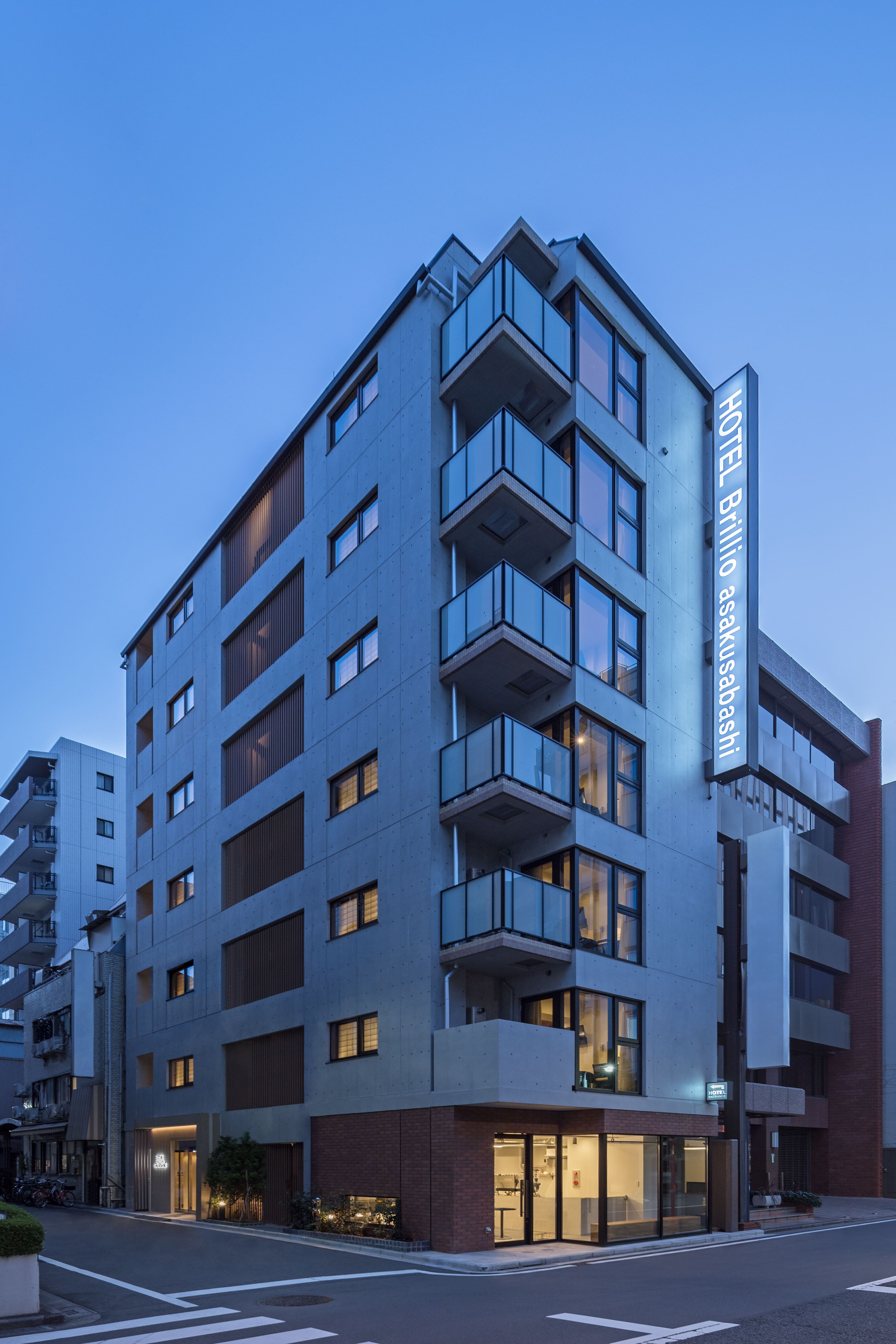 Hotel exterior night vertical