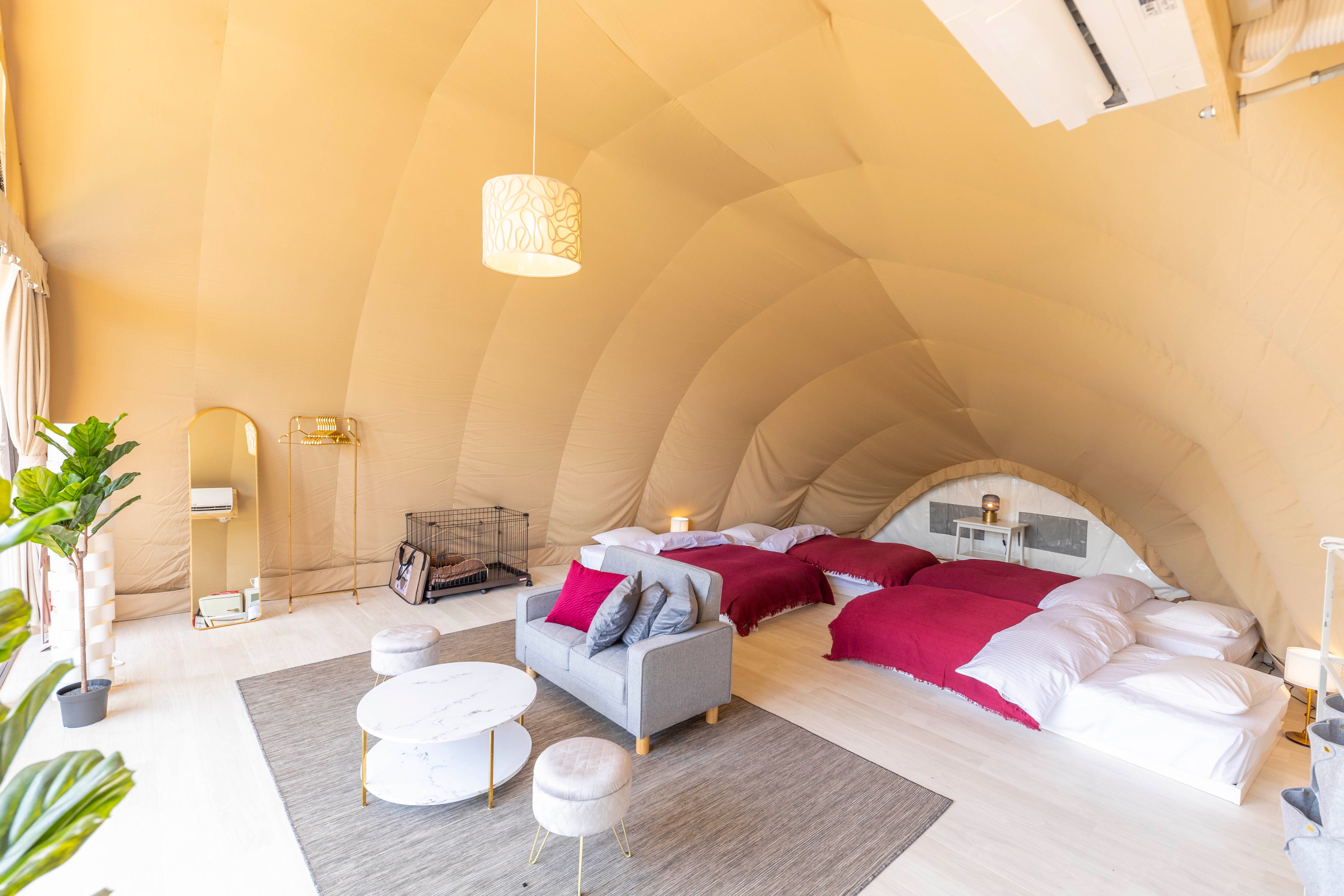 Cocoon tent guest room