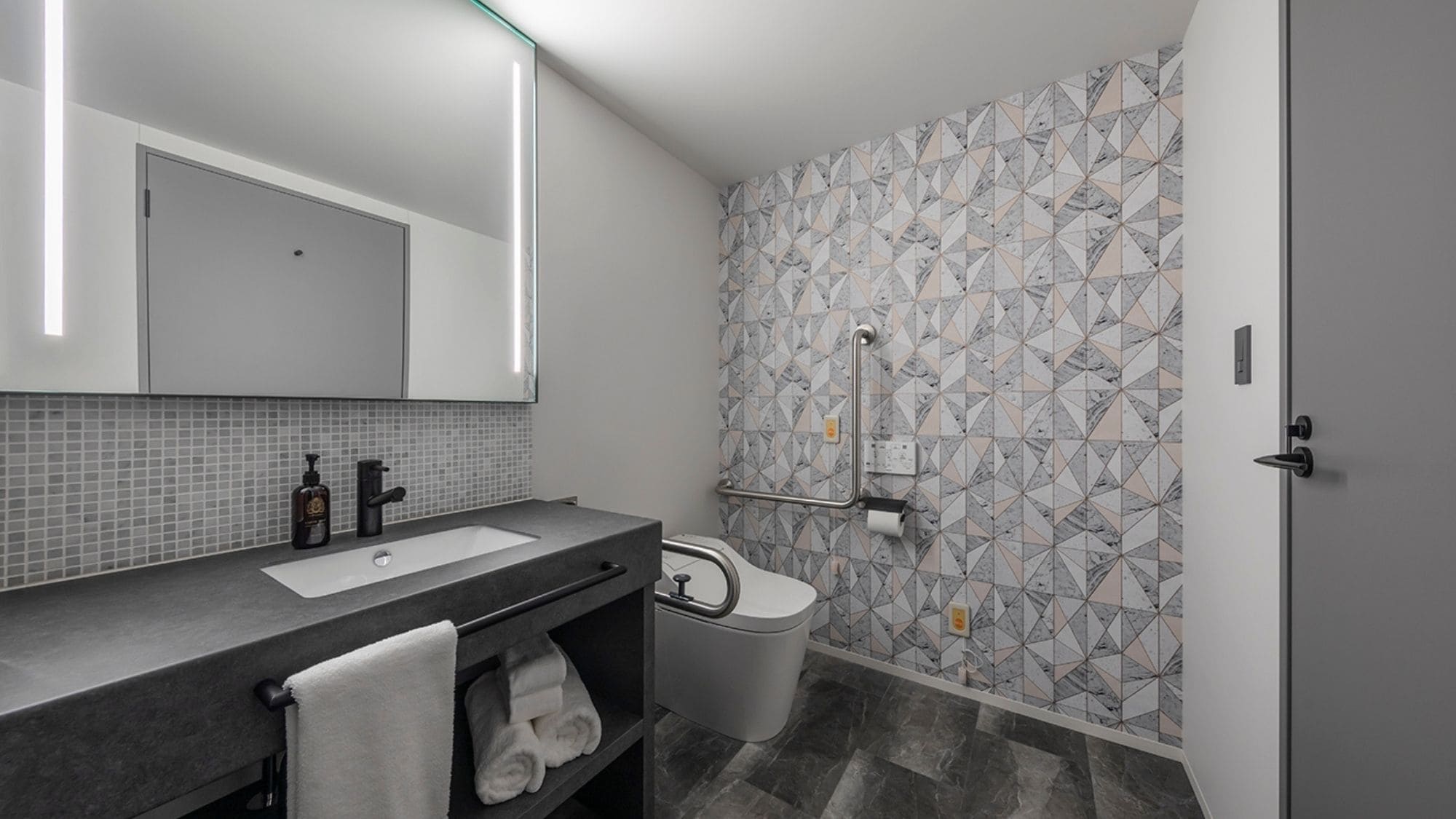 Spacious bathroom in superior twin room