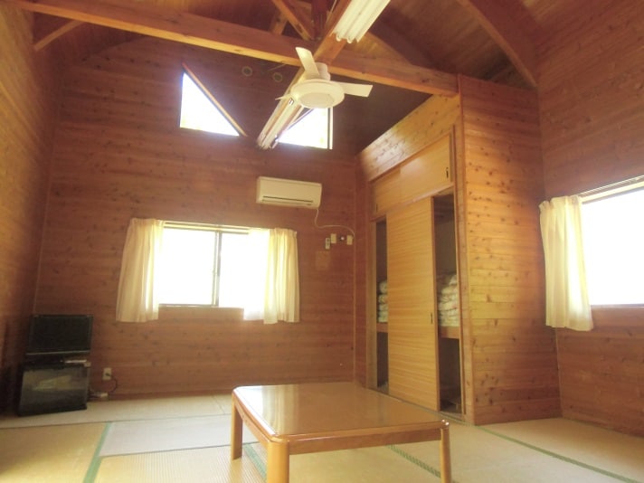 Inside the building.