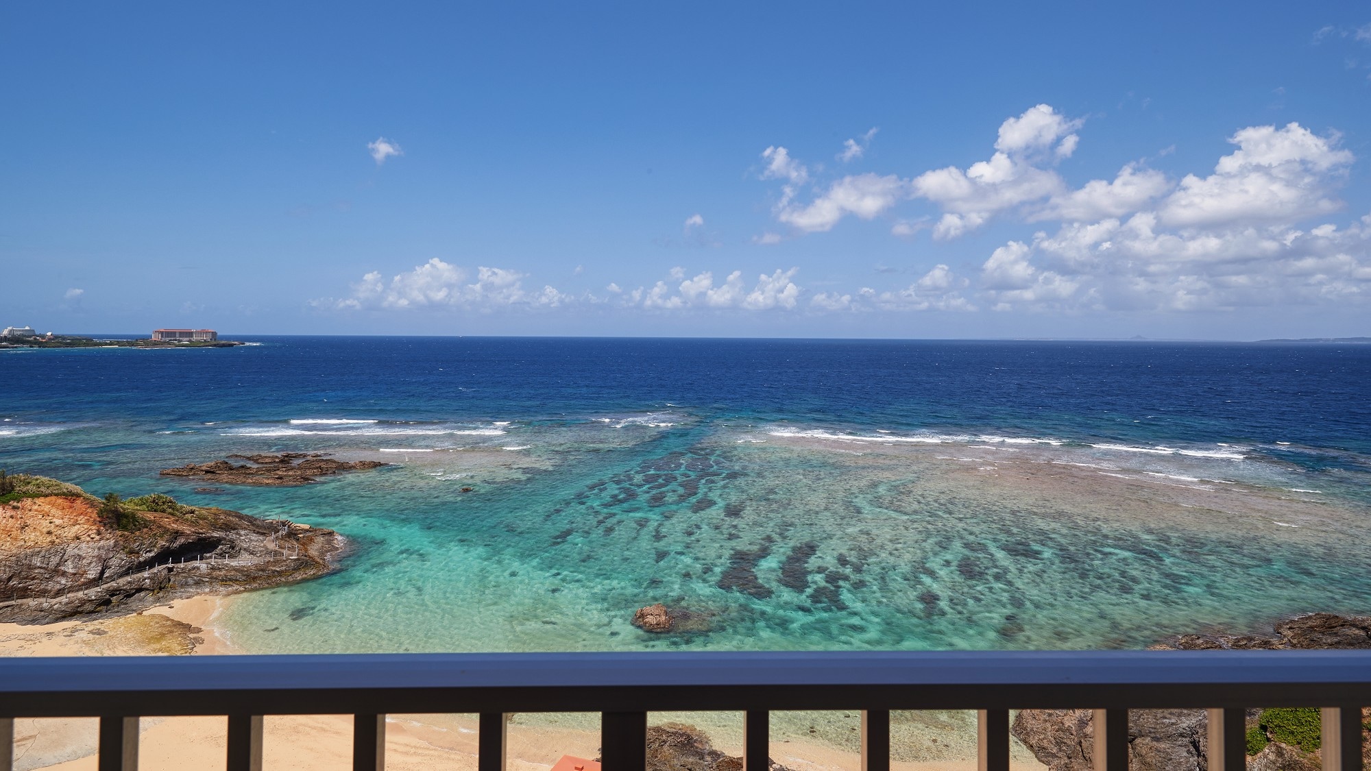 Guest room view: The emerald green ocean is right in front of you!