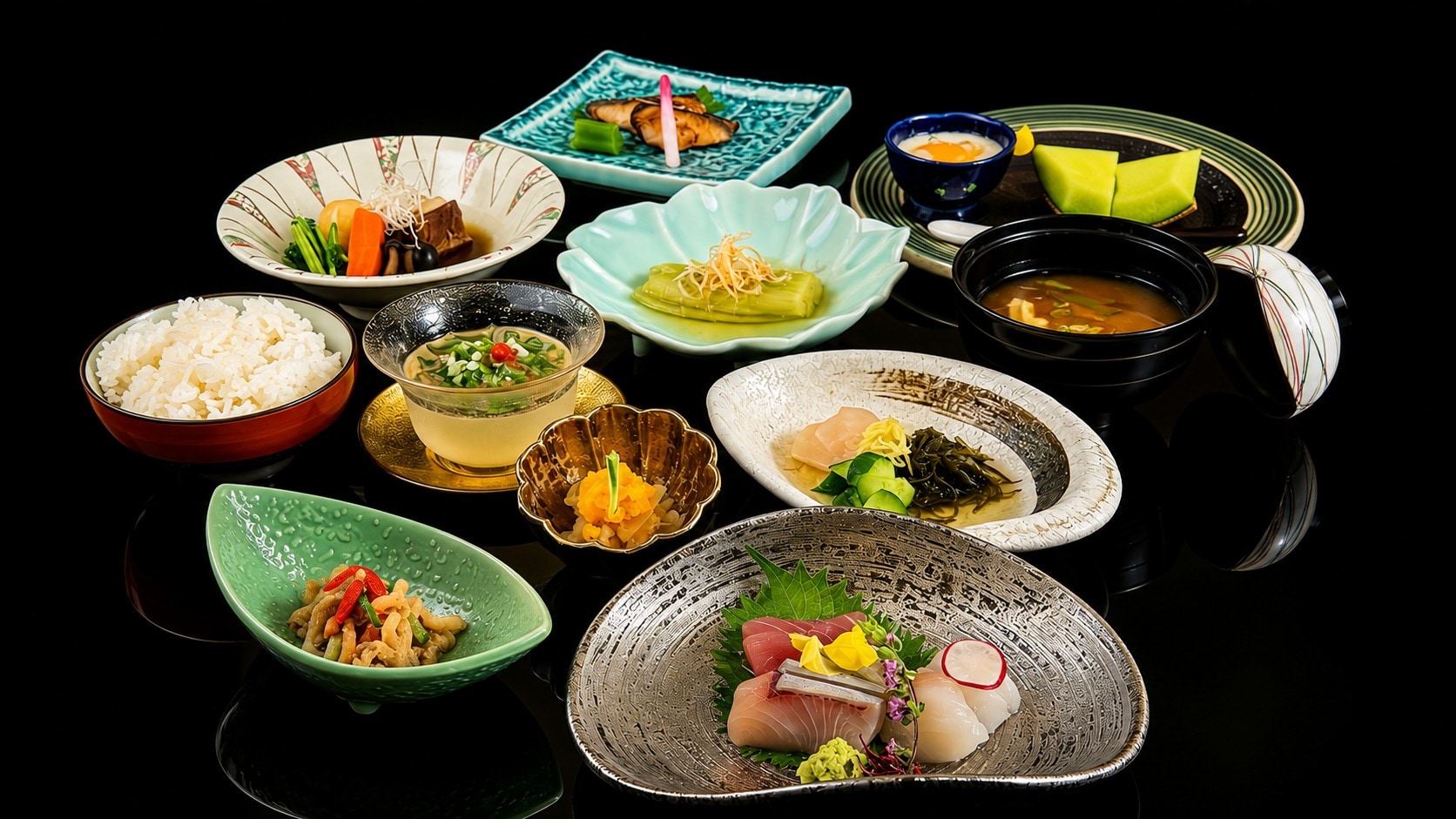 Image of a kaiseki dinner