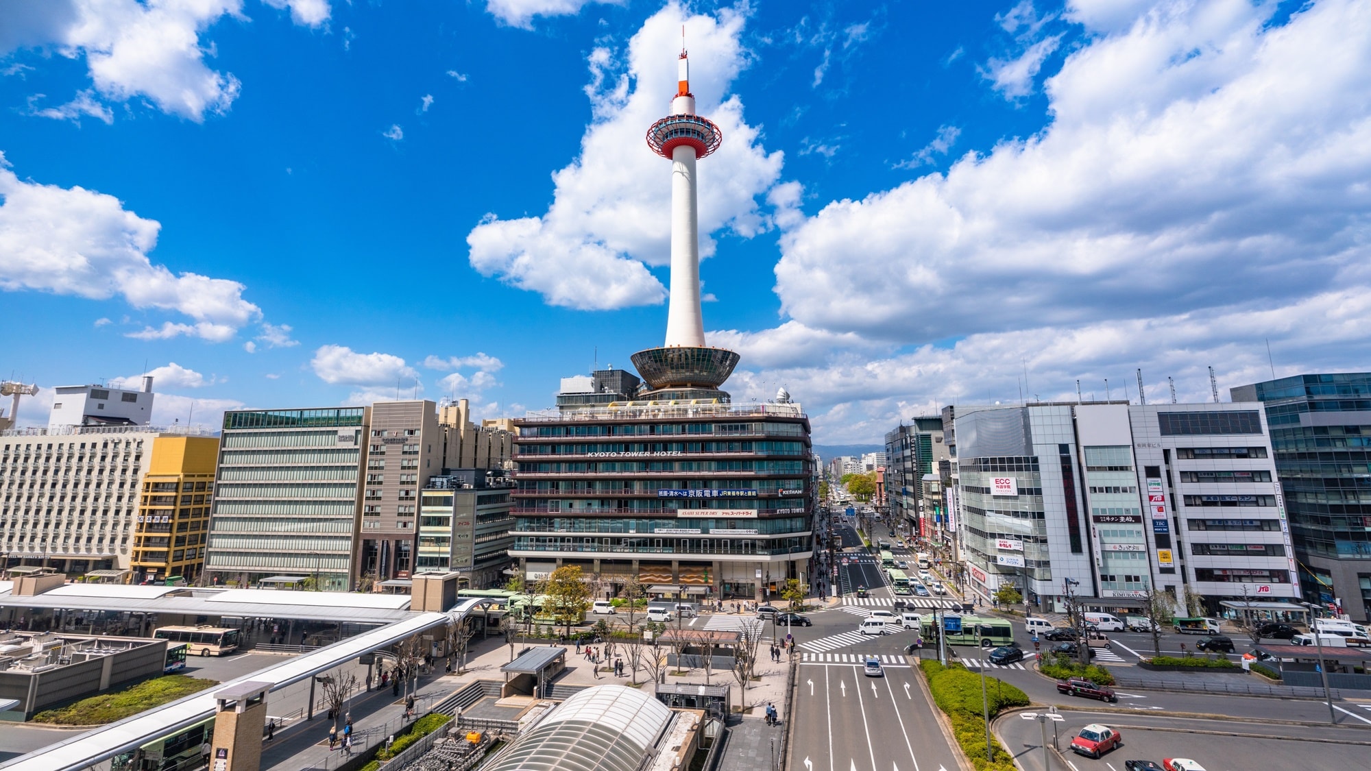 **京都塔和京都站城市景观