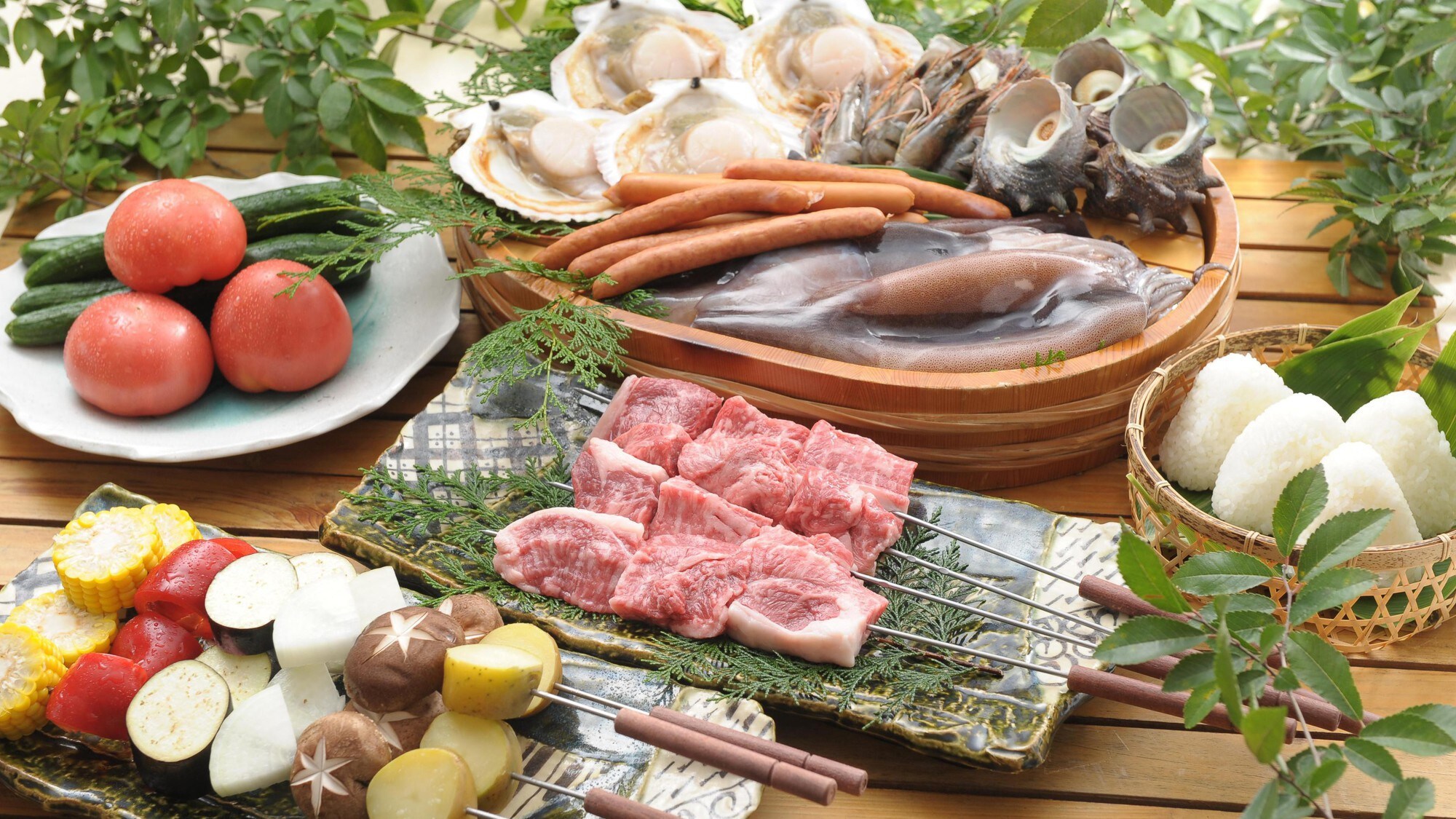 ■Dinner catering menu■Japanese black beef and seafood set