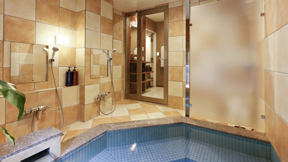 Private bath in the building