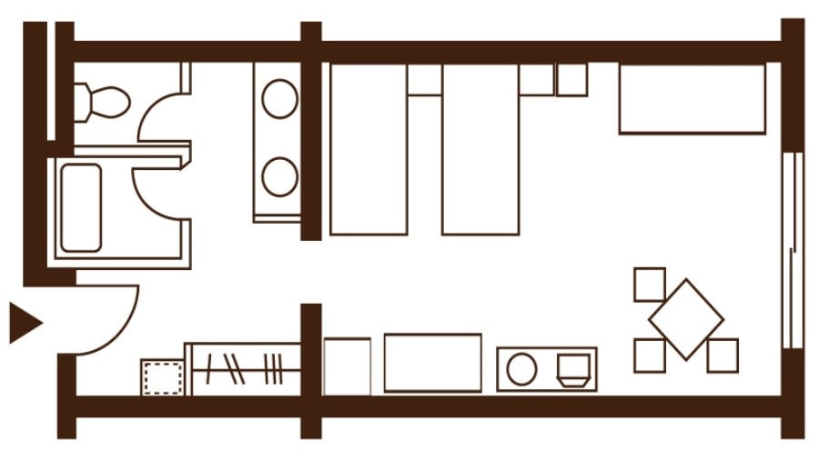 Dog-friendly room (38.7 m²) Floor plan