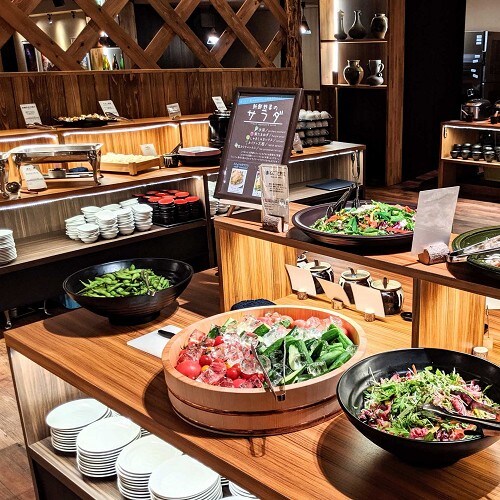 An example of a creative Aizu local cuisine buffet Aizu's local cuisine and other creative dishes centered on Japanese cuisine are available.