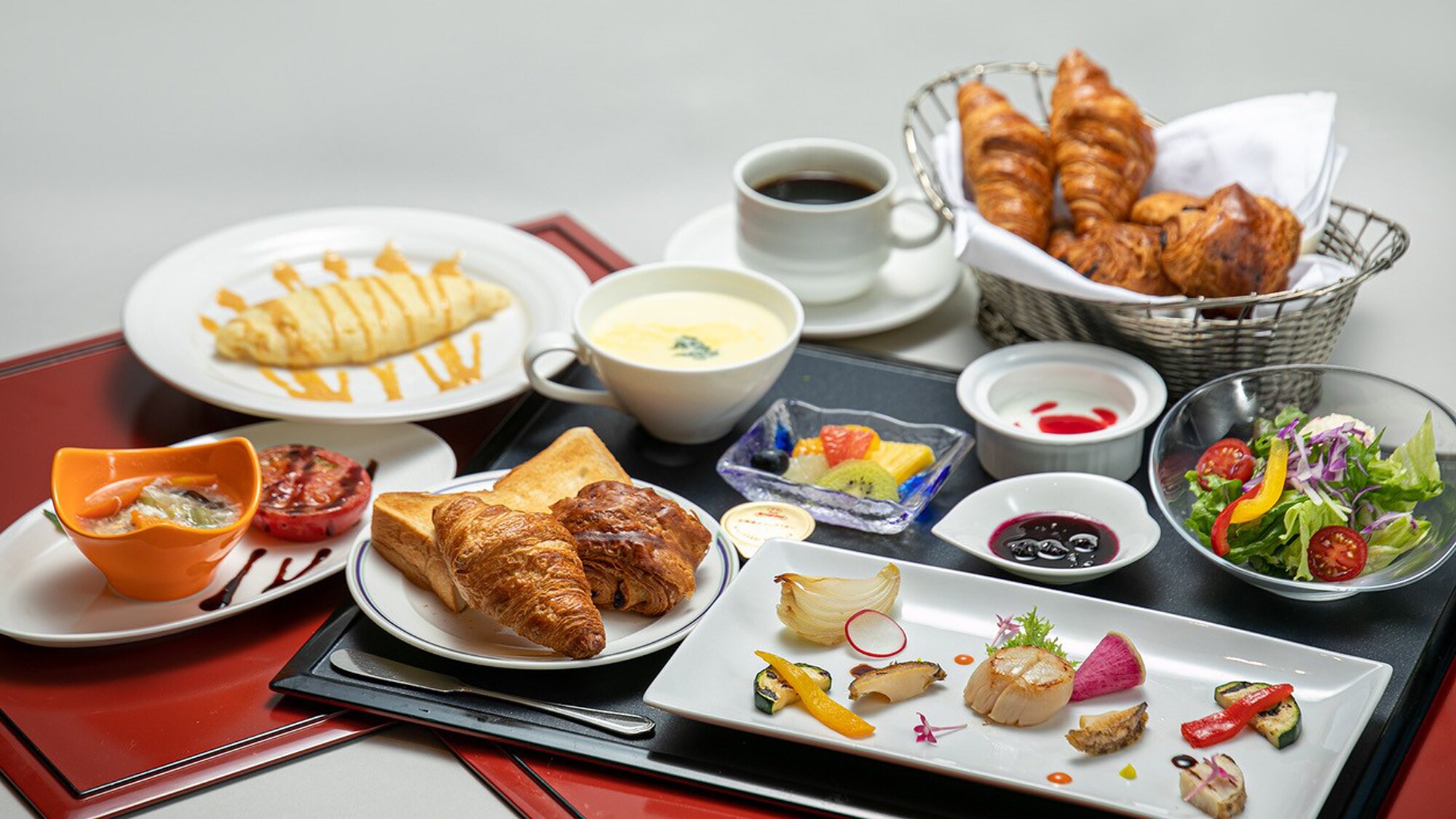 It is a set meal style breakfast image that suits the new lifestyle.